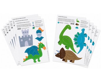 Prickel Vorlagen Dino und Ritterburg 10 Stück