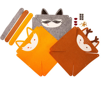 Bastelset Filzkörbchen Fuchs & Friends 3 Stück