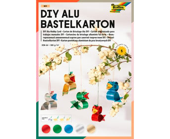 folia Alu Bastelkarton Mix 300 g/m² DIN A4 5 Blatt