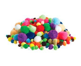 Mega Pompons Mix flauschig & bunt 1200 Stück