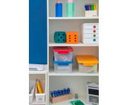 Betzold Aufbewahrungsbox 16 x 39 5 x 27 5 cm weiß transparent Grundfarben 3