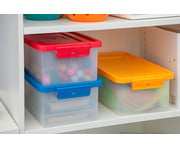 Betzold Aufbewahrungsbox 16 x 39 5 x 27 5 cm weiß transparent Grundfarben 4