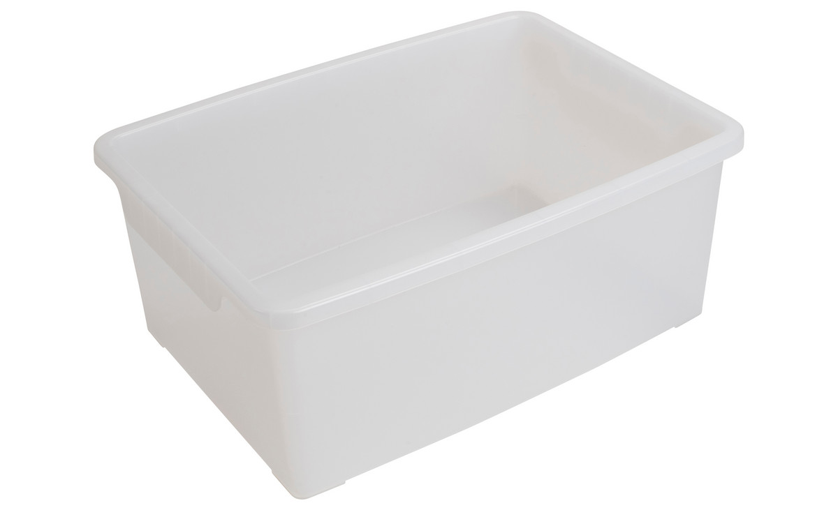 Betzold Aufbewahrungsbox, 16 x 39,5 x 27,5 cm, weiß-transparent, ohne Deckel