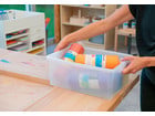 Betzold Aufbewahrungsbox 16 x 39 5 x 27 5 cm weiß transparent ohne Deckel
