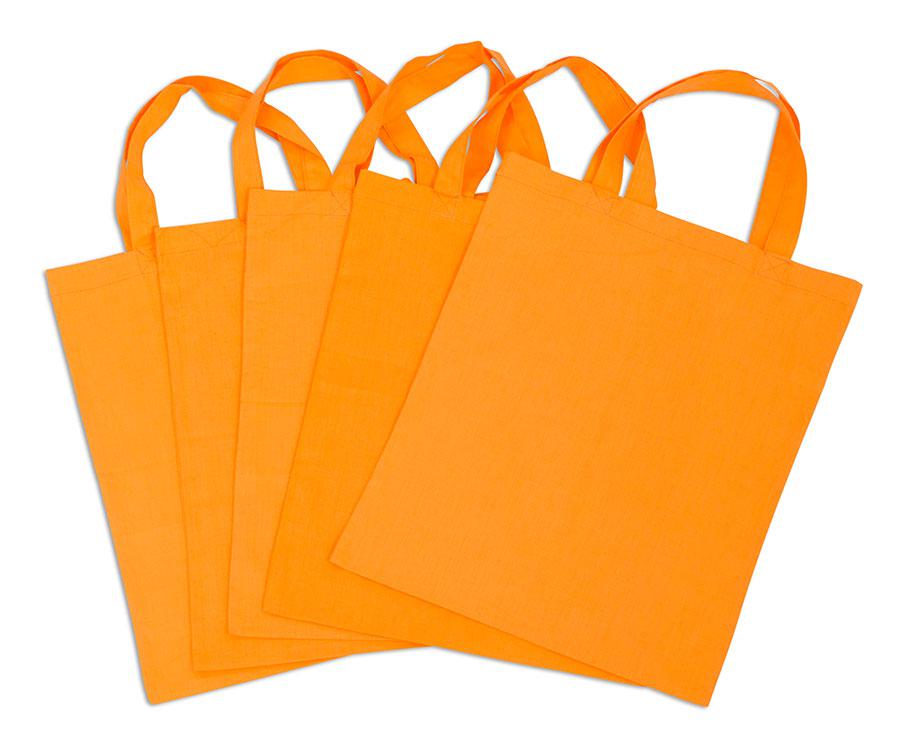 Westford Mill Baumwolltaschen, farbig, 5 Stück, Farbe: orange