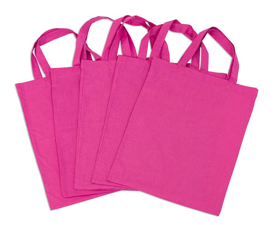 Westford Mill Baumwolltaschen, farbig, 5 Stück, Farbe: pink