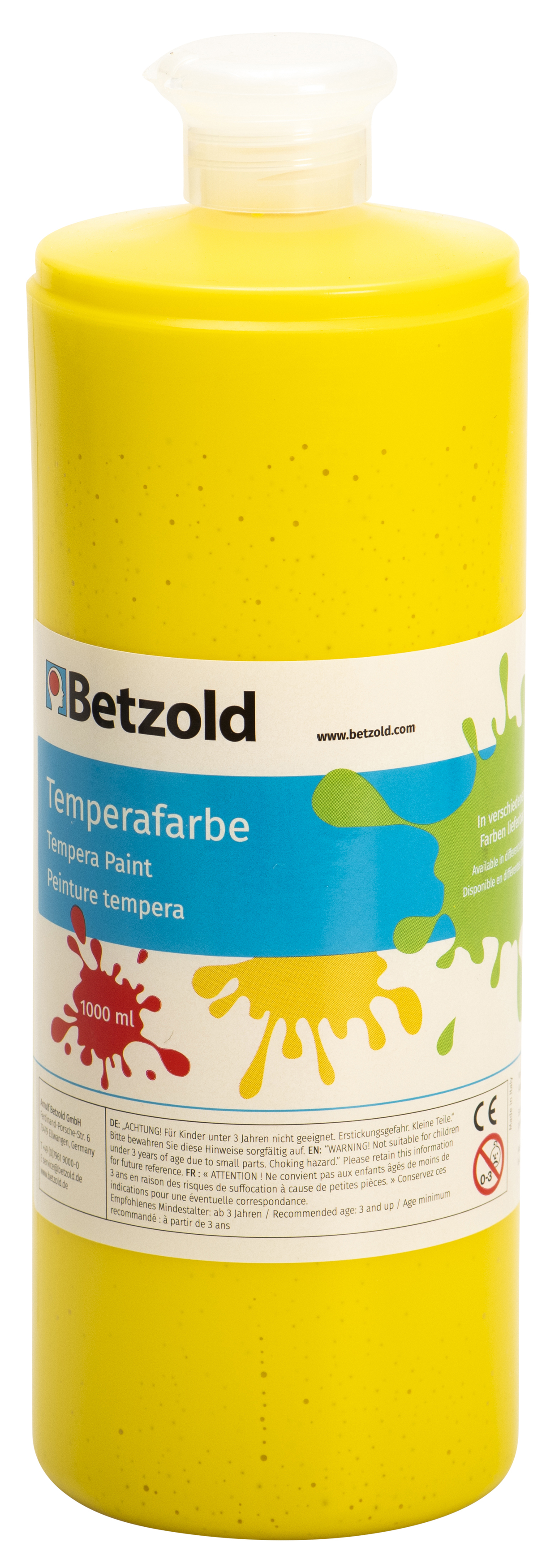 Betzold Temperafarbe, 1 l, verschiedene Farben, Farbe: gelb