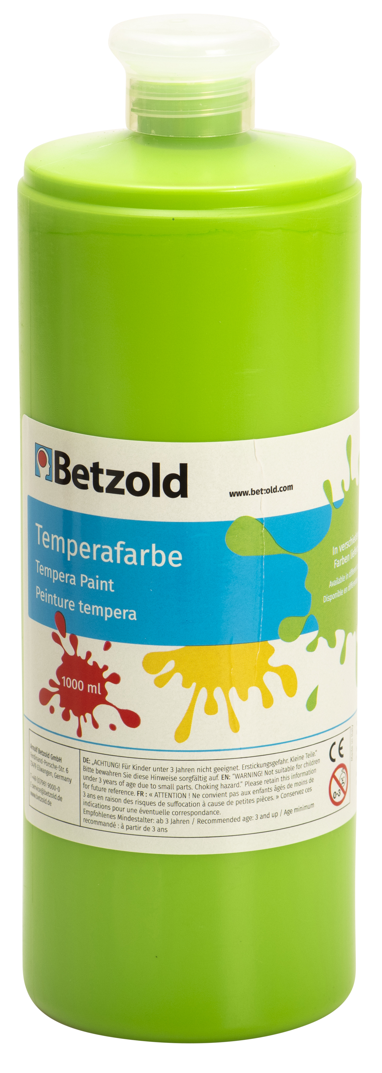 Betzold Temperafarbe, 1 l, verschiedene Farben, Farbe: hellgrün