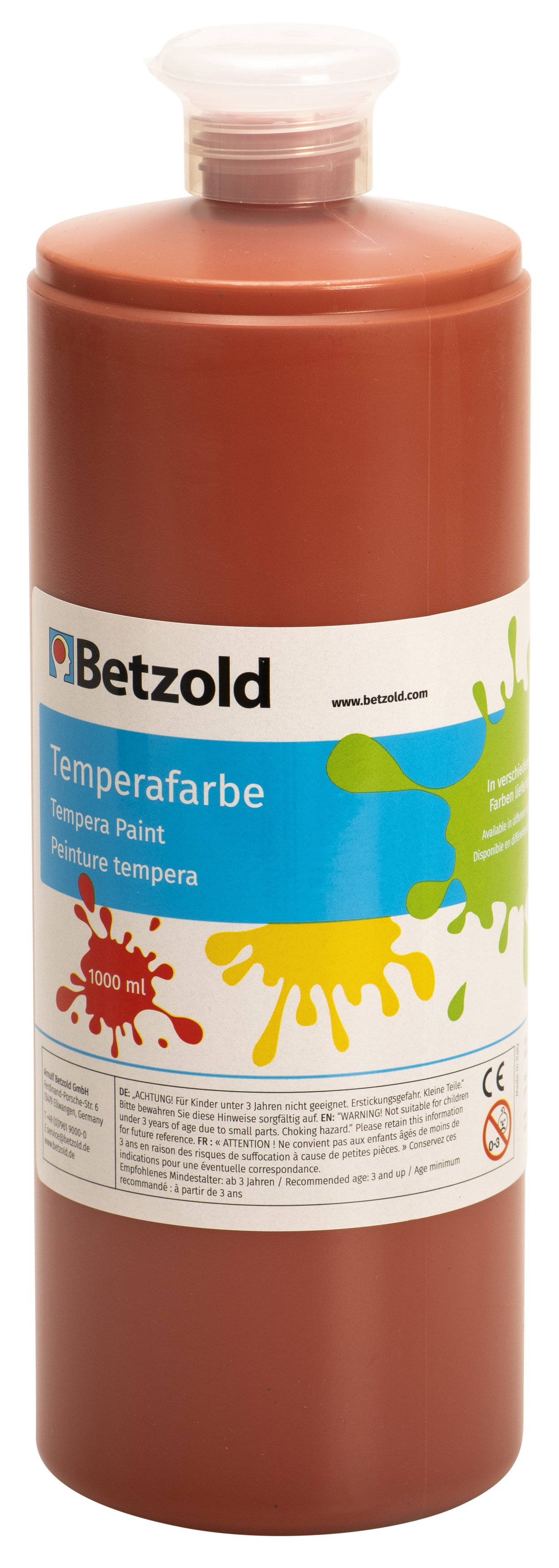 Betzold Temperafarbe, 1 l, verschiedene Farben, Farbe: braun