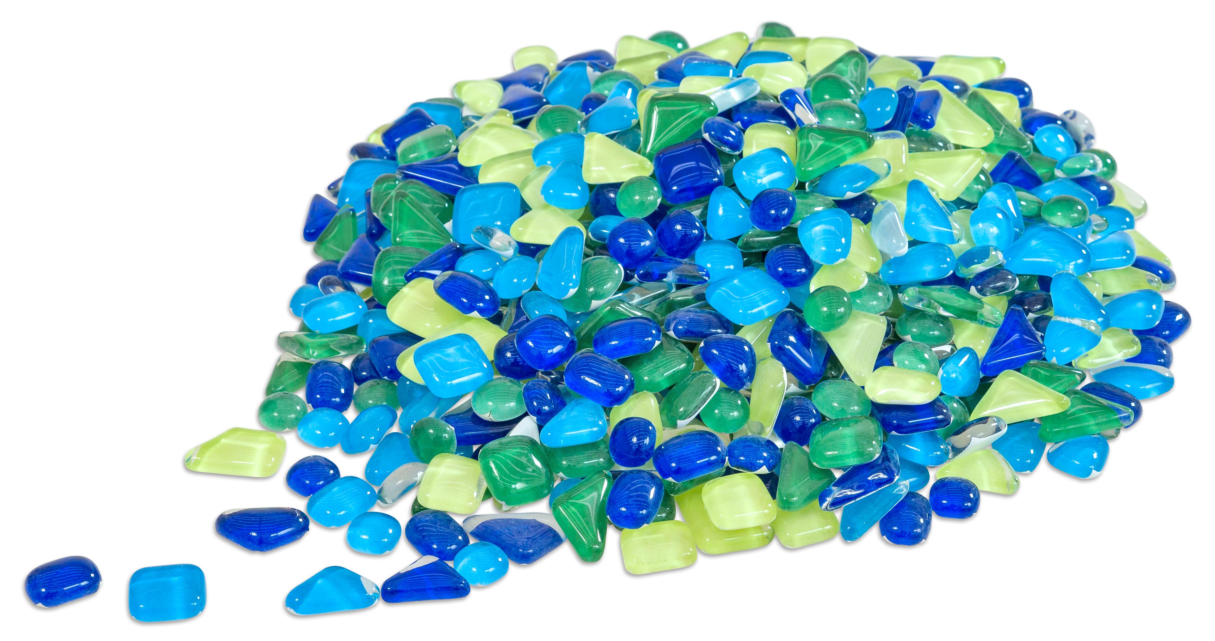 Mosaiksteine Softglas, 200 g, Farbe: grün/blau