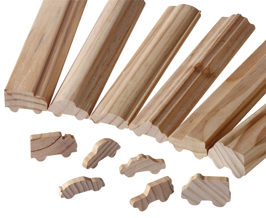 EDUPLAY Holzstangen zum Selbstabsägen, Ausführung: Fahrzeuge