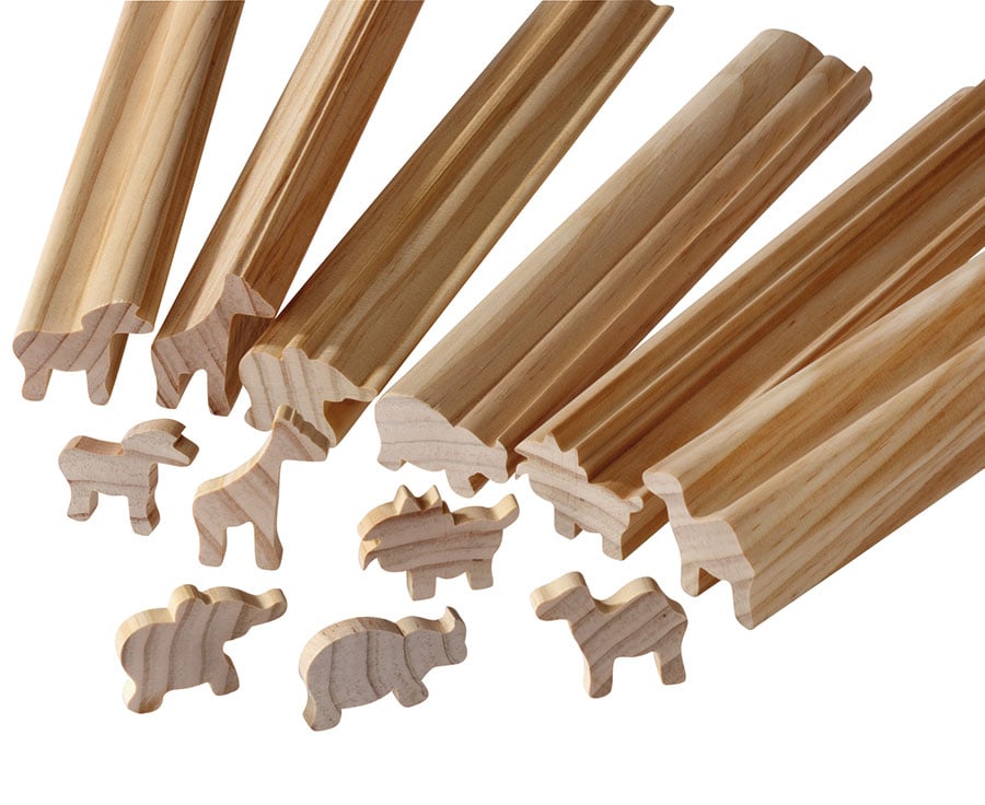 EDUPLAY Holzstangen zum Selbstabsägen, Ausführung: Wilde Tiere