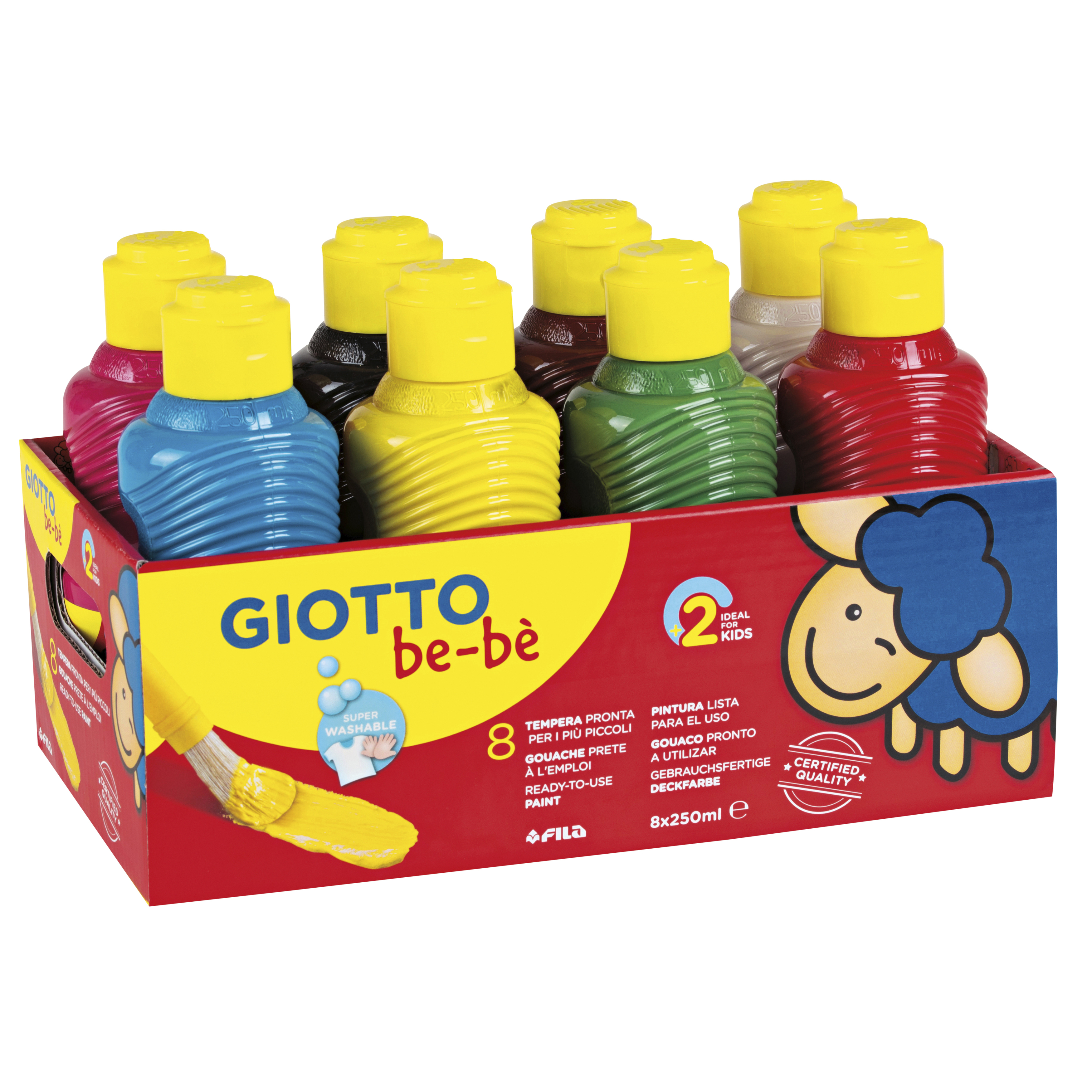 GIOTTO be-bé Temperafarben „Super Paint“, 8 Stück