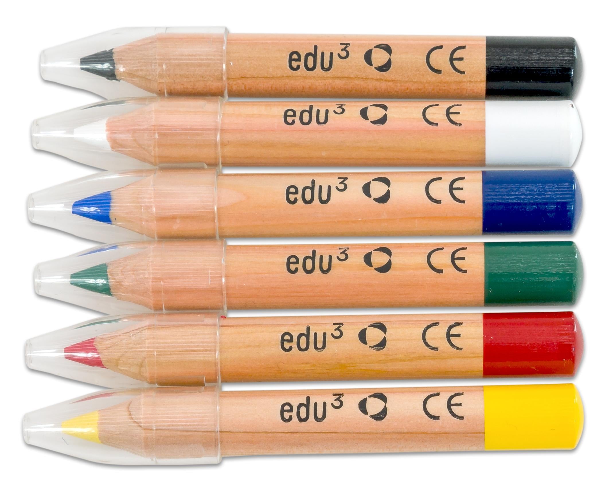 edu³ Schminkstifte, 6er-Set, Farbe: Grundfarben