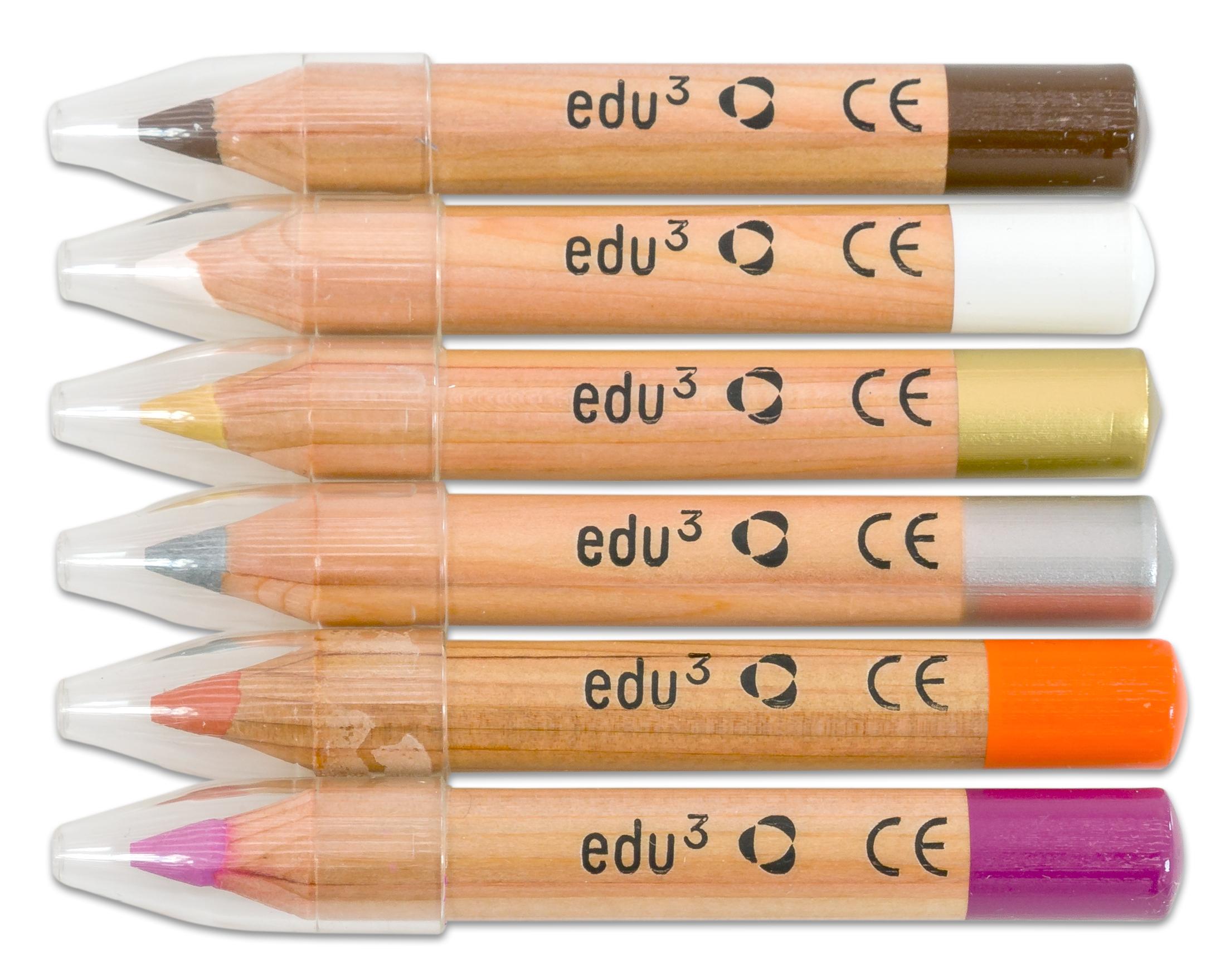edu³ Schminkstifte, 6er-Set, Farbe: Trendfarben