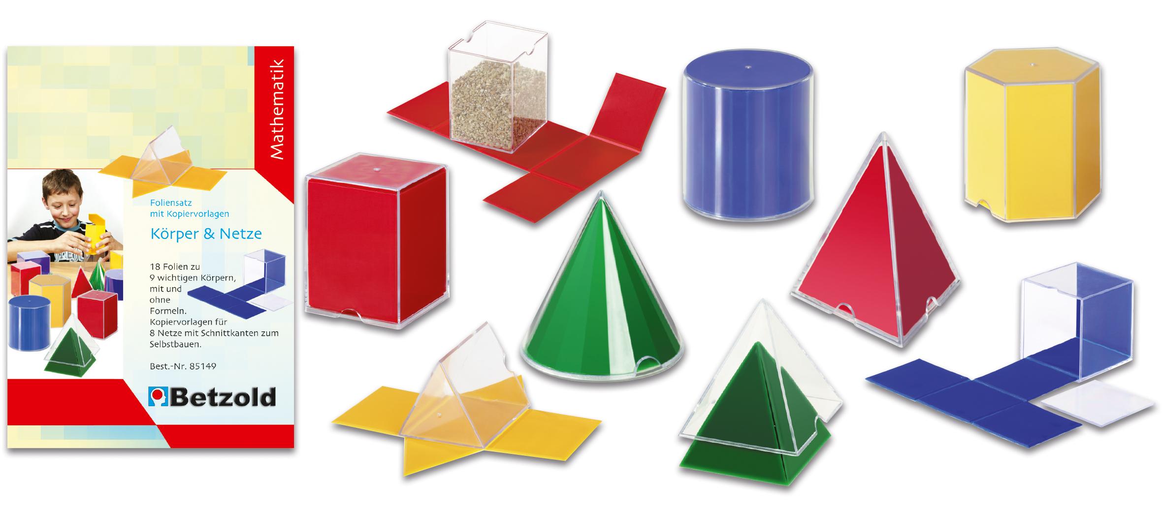 Betzold Geometriesatz Körper und Netze mit Kopiervorlagen