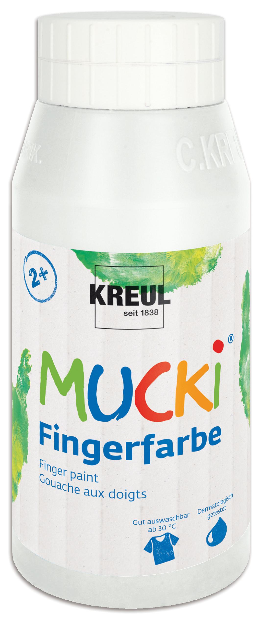Kreul MUCKI Fingerfarben, 750 ml, Farbe: weiß
