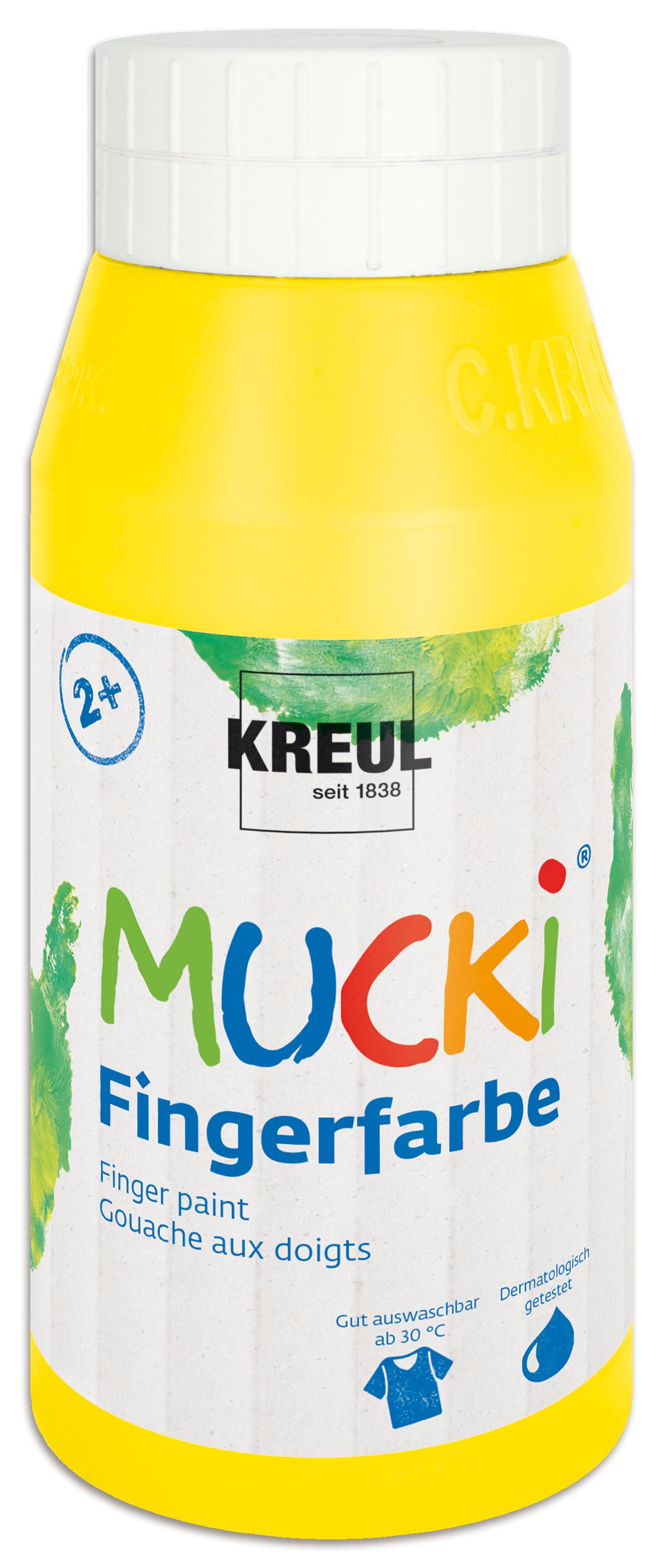 Kreul MUCKI Fingerfarben, 750 ml, Farbe: gelb