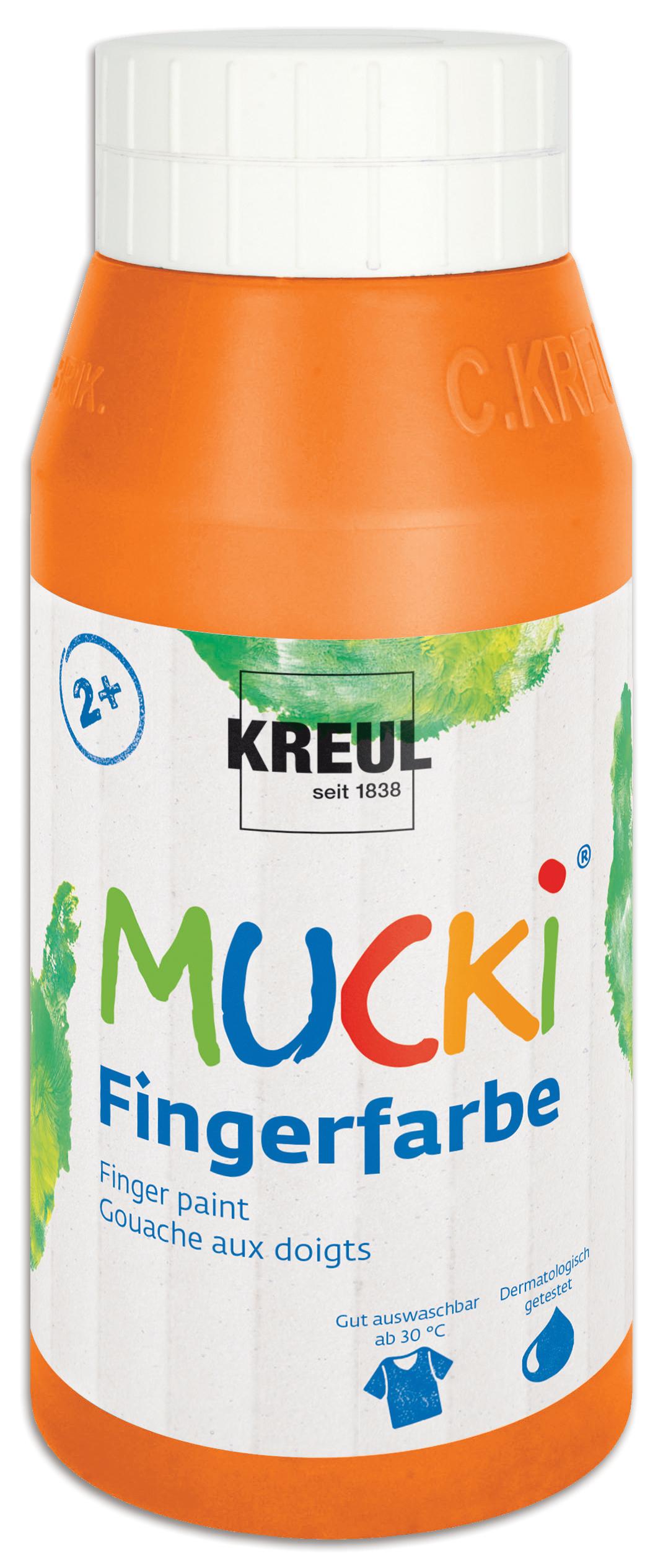 Kreul MUCKI Fingerfarben, 750 ml, Farbe: orange