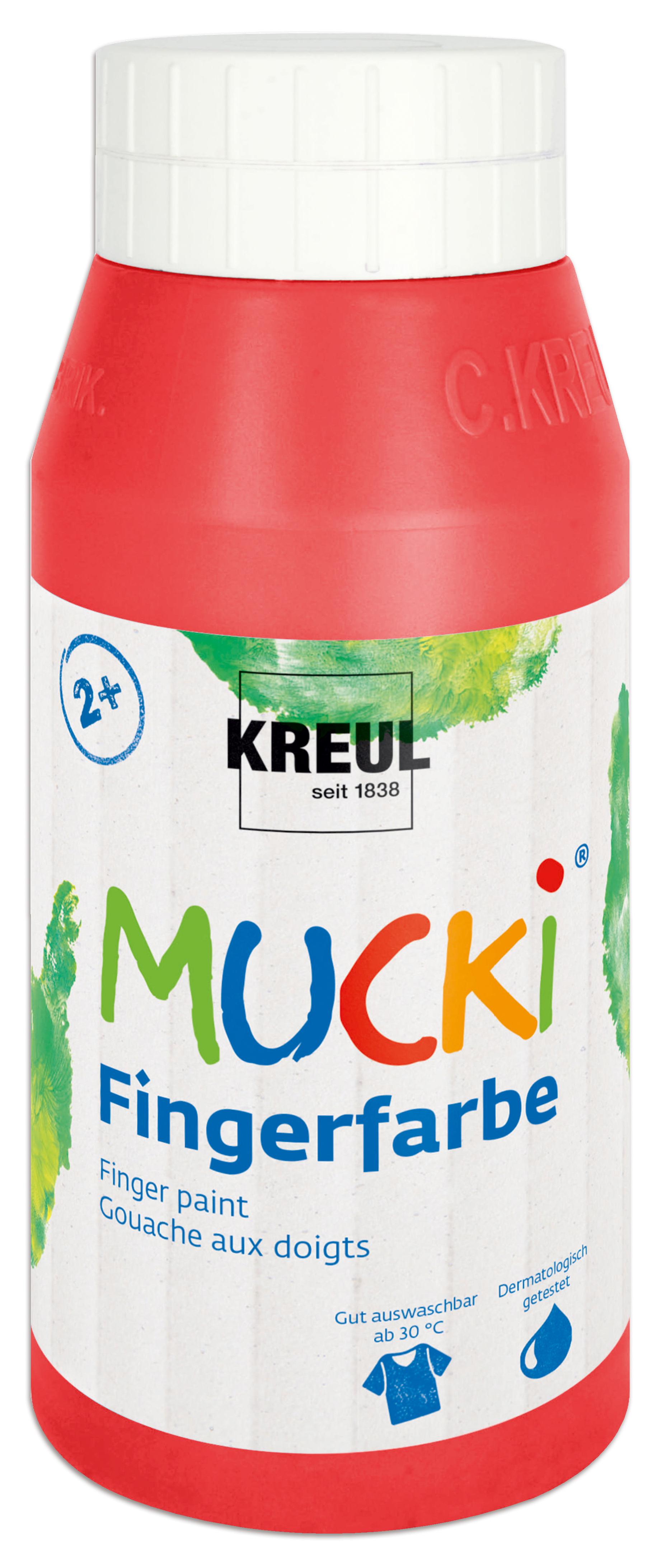 Kreul MUCKI Fingerfarben, 750 ml, Farbe: rot