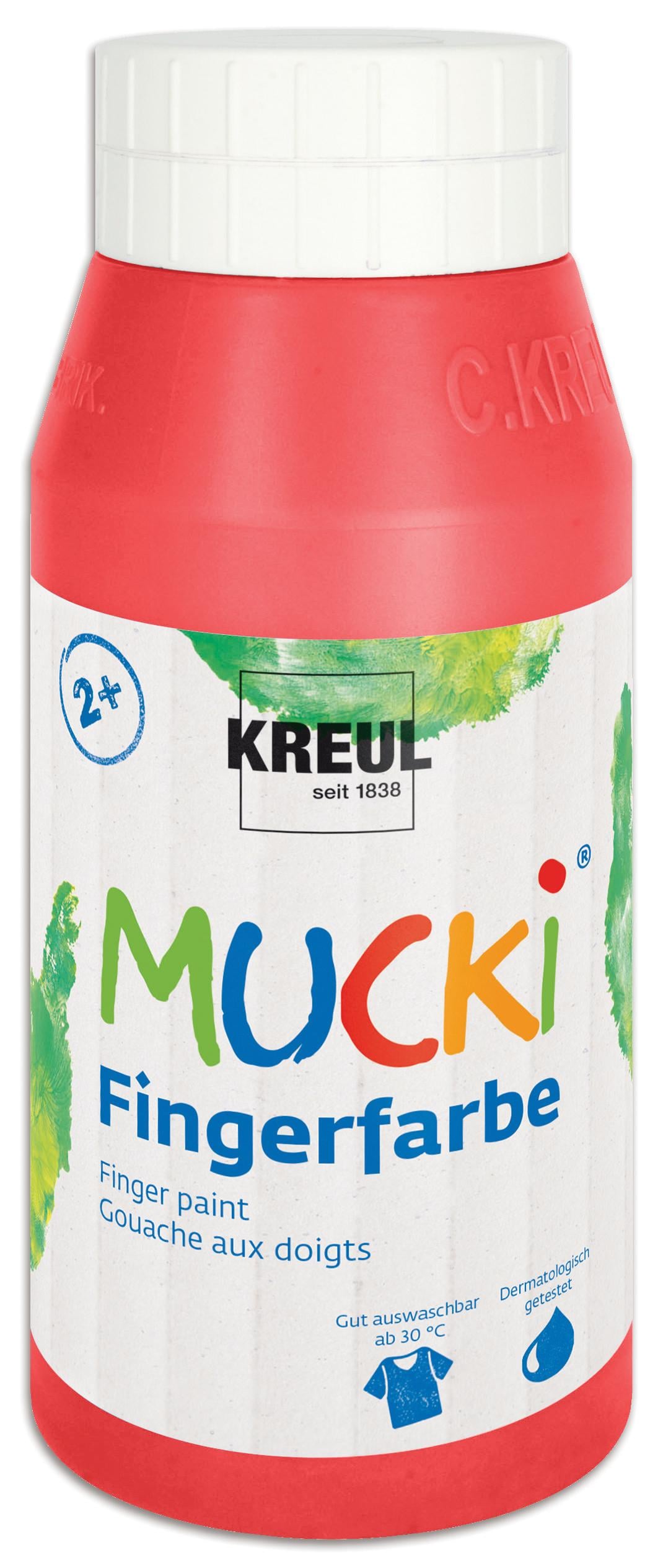 Kreul MUCKI Fingerfarben, 750 ml, Farbe: pink