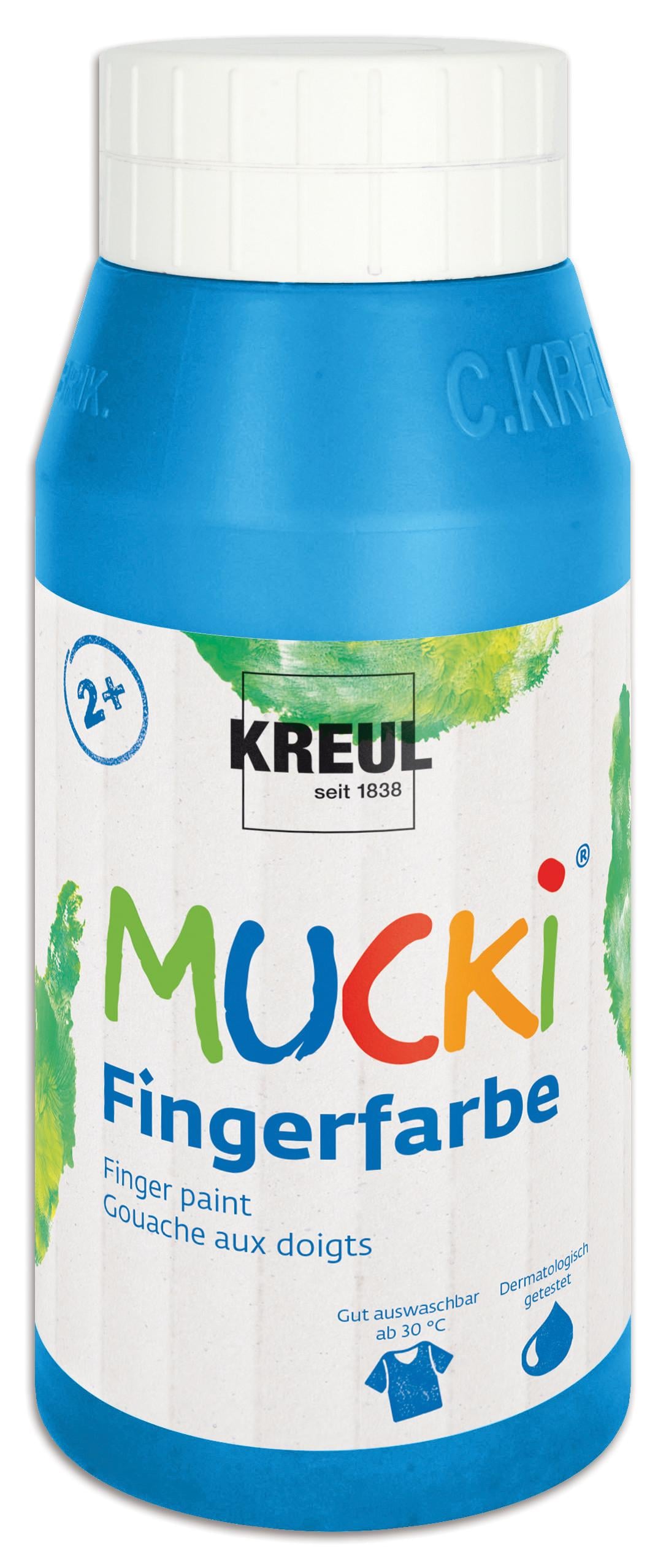 Kreul MUCKI Fingerfarben, 750 ml, Farbe: blau