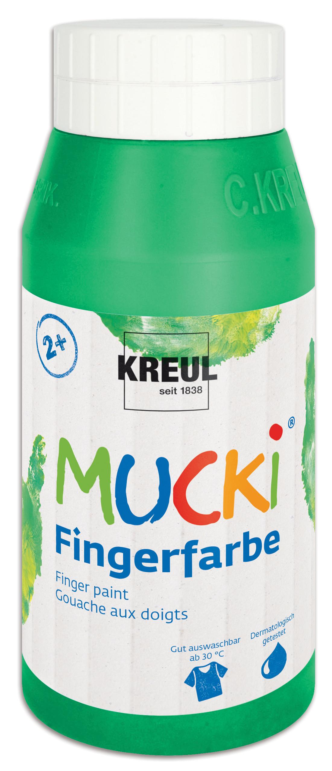 Kreul MUCKI Fingerfarben, 750 ml, Farbe: grün