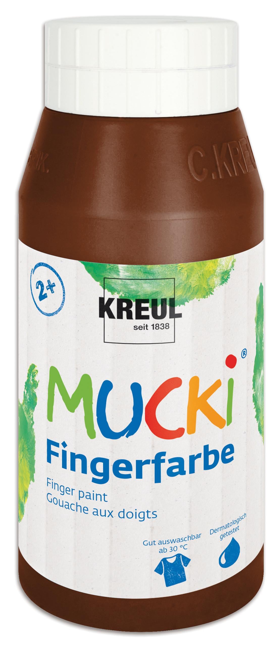 Kreul MUCKI Fingerfarben, 750 ml, Farbe: braun