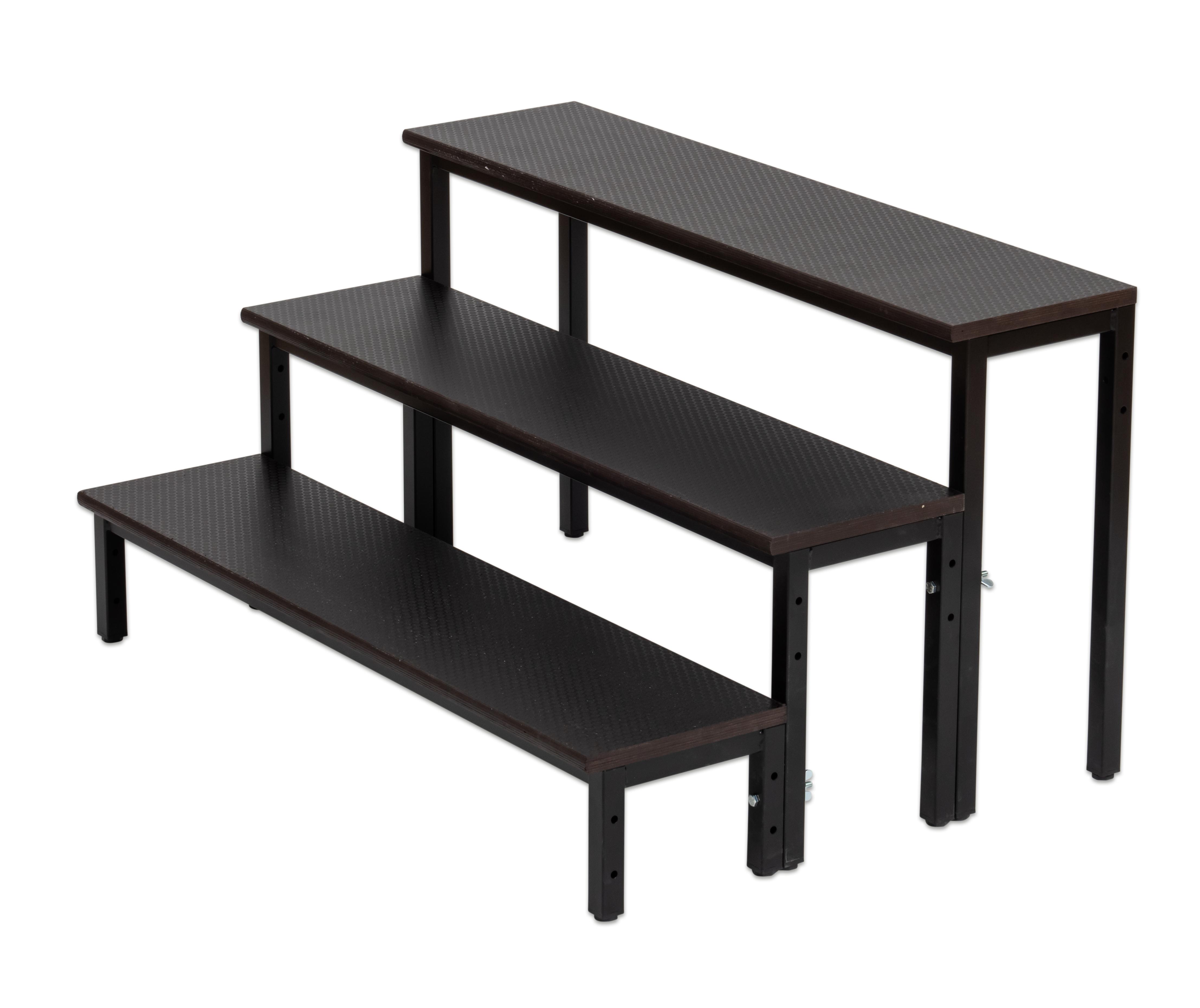 mott Treppe "Speedi Vario", 3-stufig für Höhe 60/80 cm, Farbe: Multiplexplatte natur