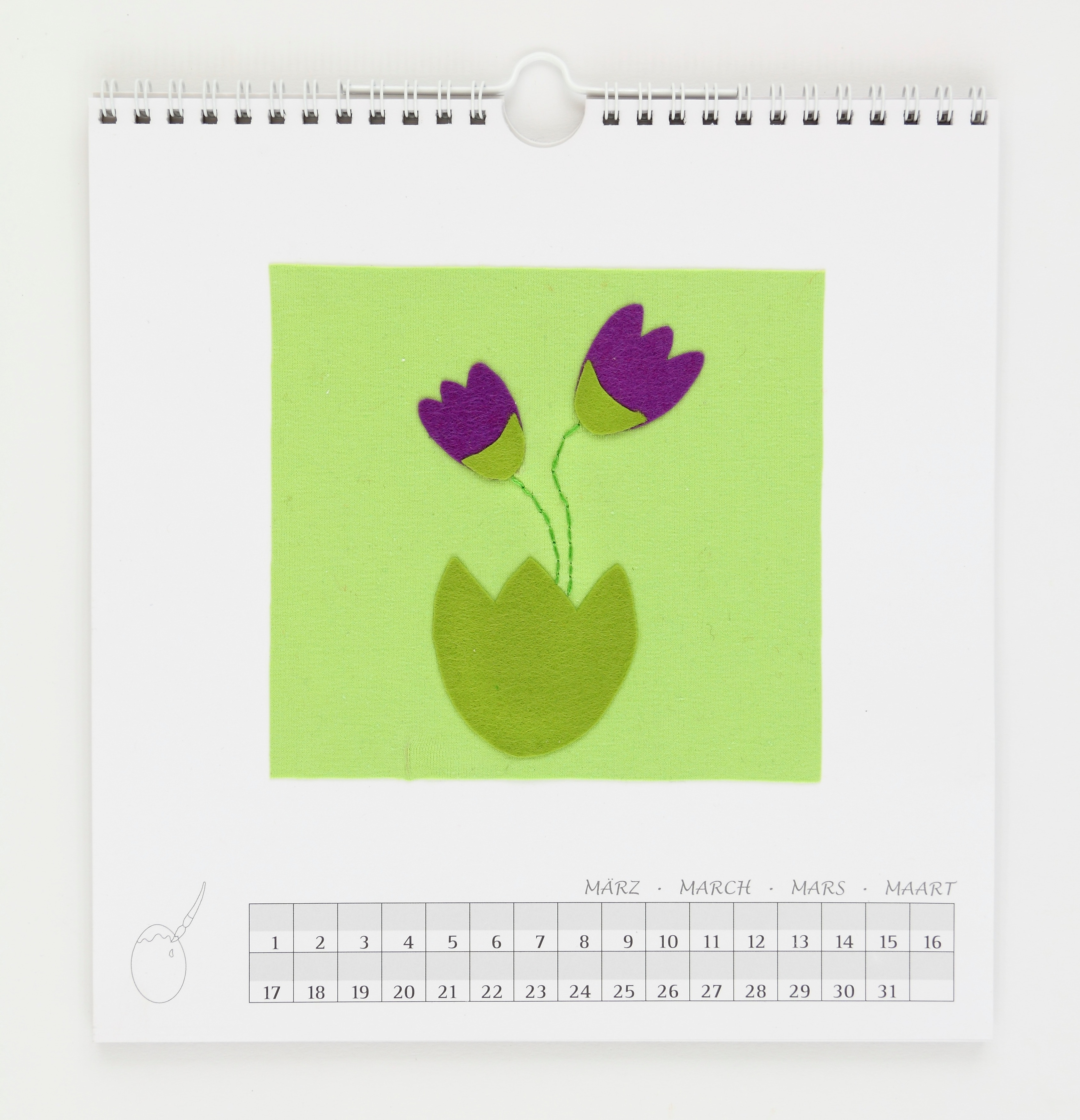 folia Blanko-Kalender, quadratisch, 3 Stück, Farbe: weiß, Setgröße: 3 Stück