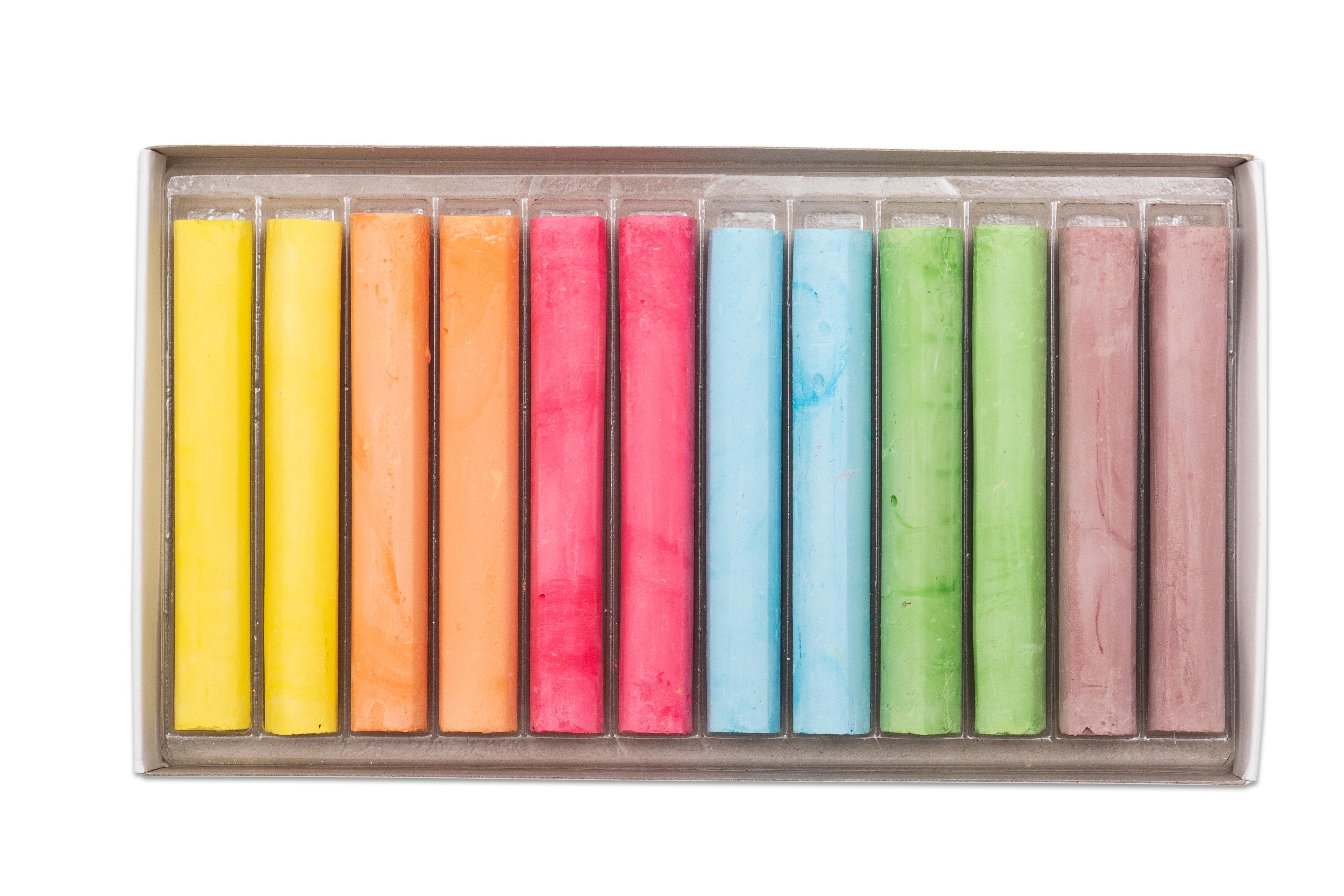 Atla Farbkreide abgerundet, 24 Stück, Ausführung: 4 x 6 Farben