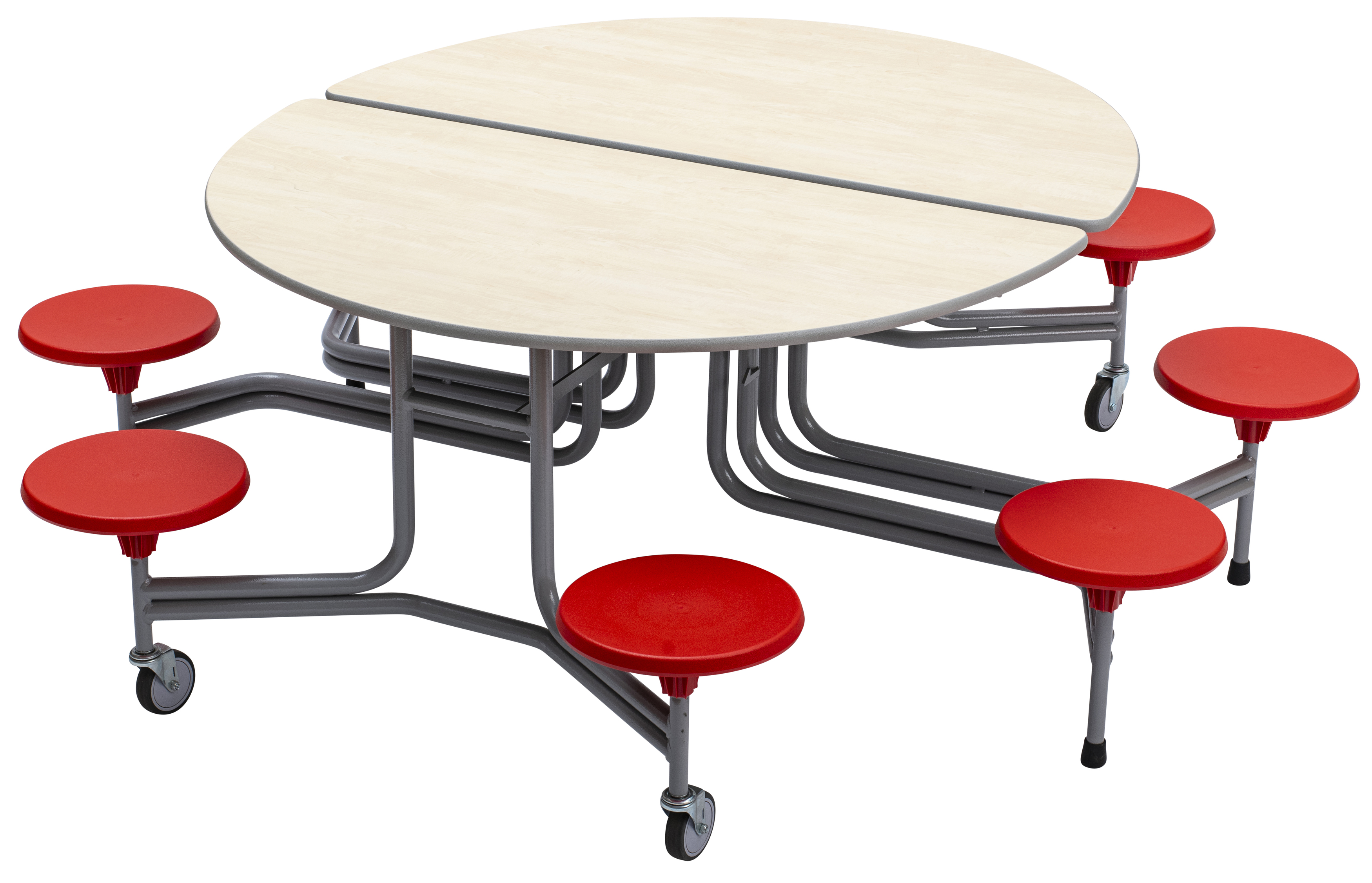 SICO® Tisch-Sitz-Kombination, oval, 8 Hocker, Tischfarbe: Grau