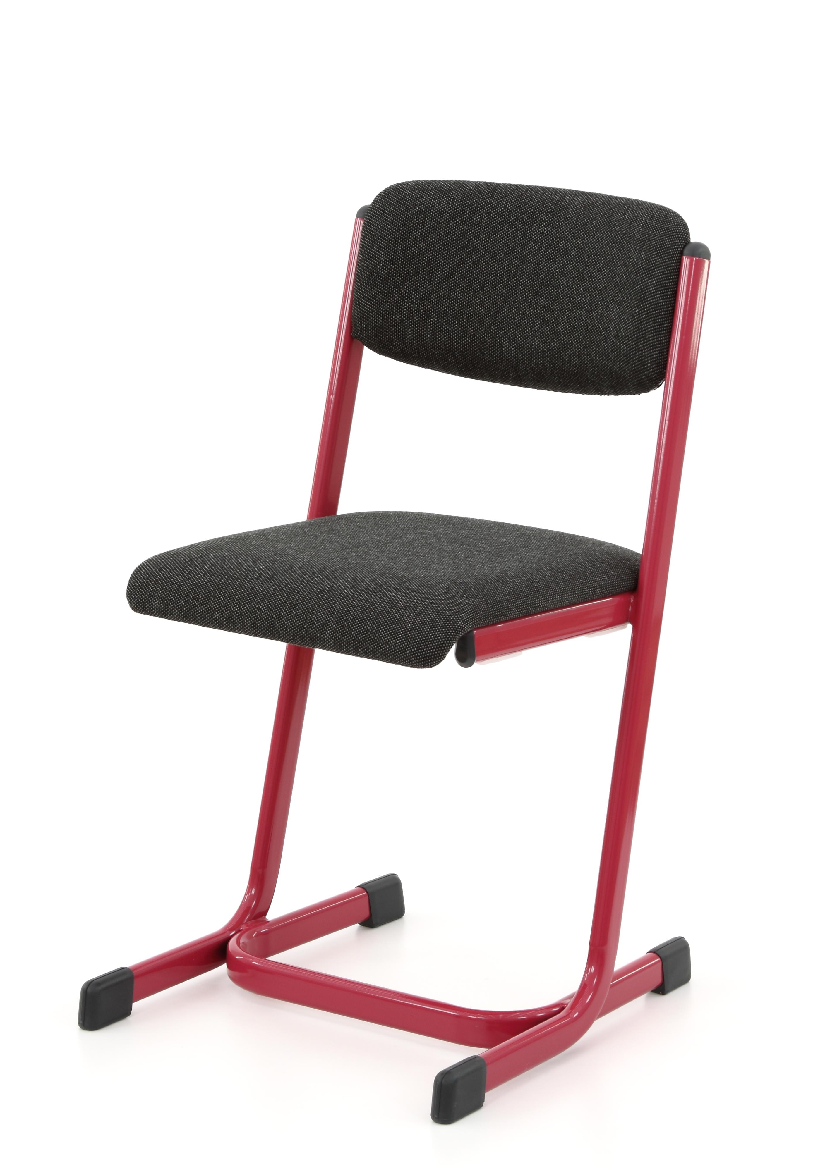 SSRM Lehrerstuhl mit Doppel-U-Fuß, Stoffbezug: Graphite AD066