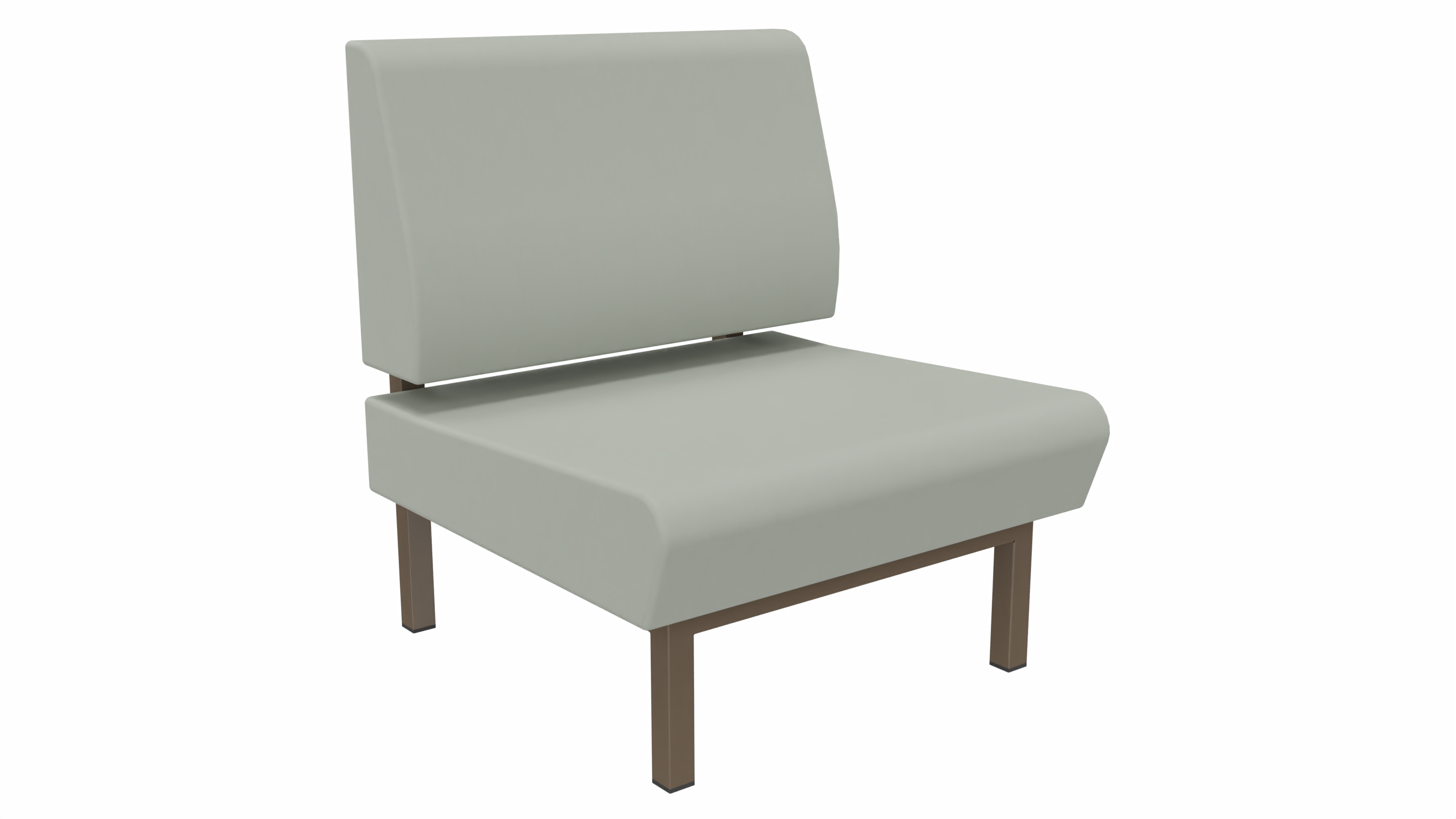 Betzold essBAR Lounge-Sessel, Stahlfarbe: RAL 7006 Beigegrau, Farbe: KL Eden FRee: Ghost, Bezug: einfarbig Kunstleder EdenFree