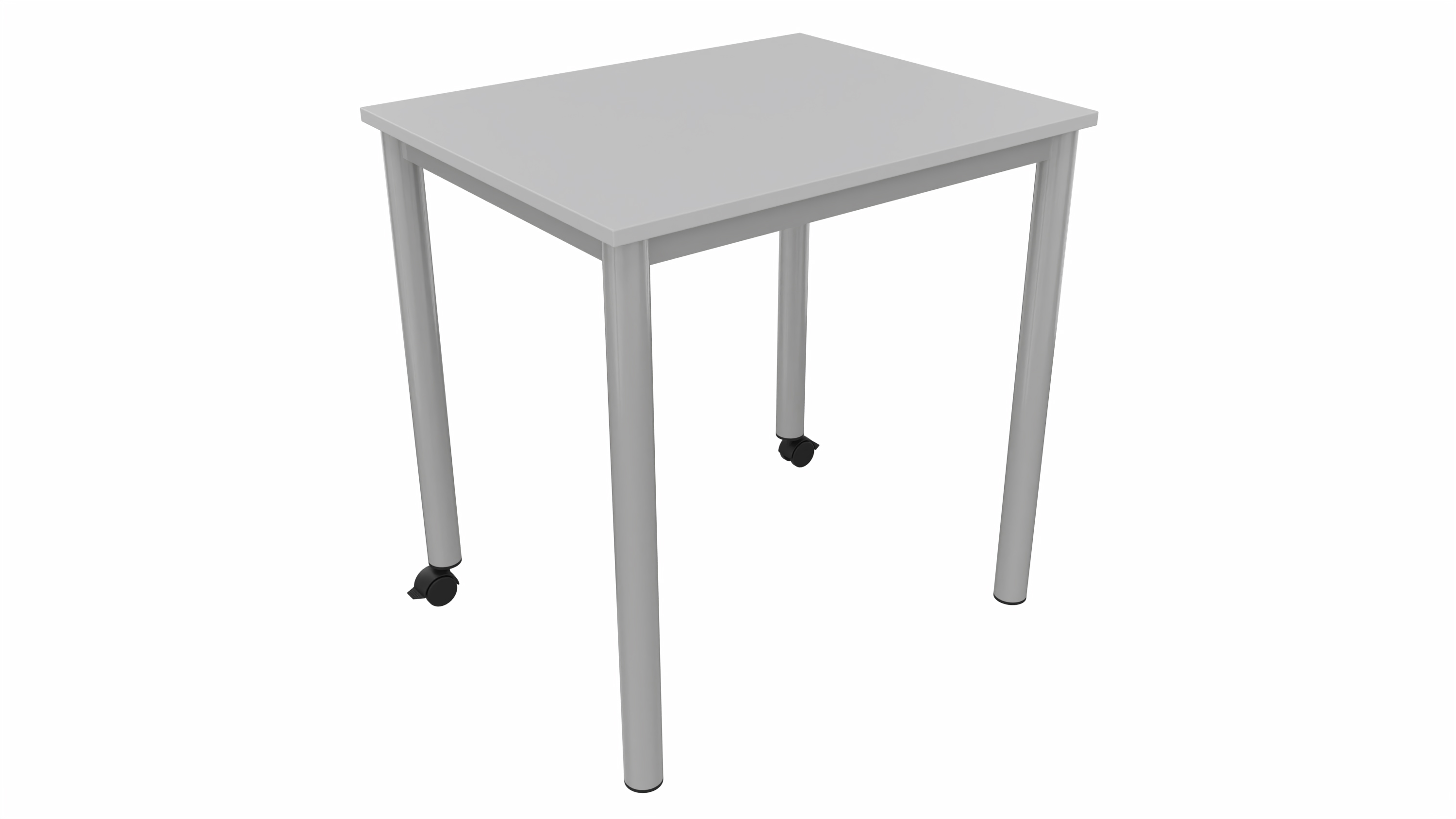 Betzold Rechtecktisch „LernFlex 1“, Stahlfarbe: RAL 9006 Weißaluminium, Tischplatte: grau, ABS-Kante, Tischhöhe: 76 cm