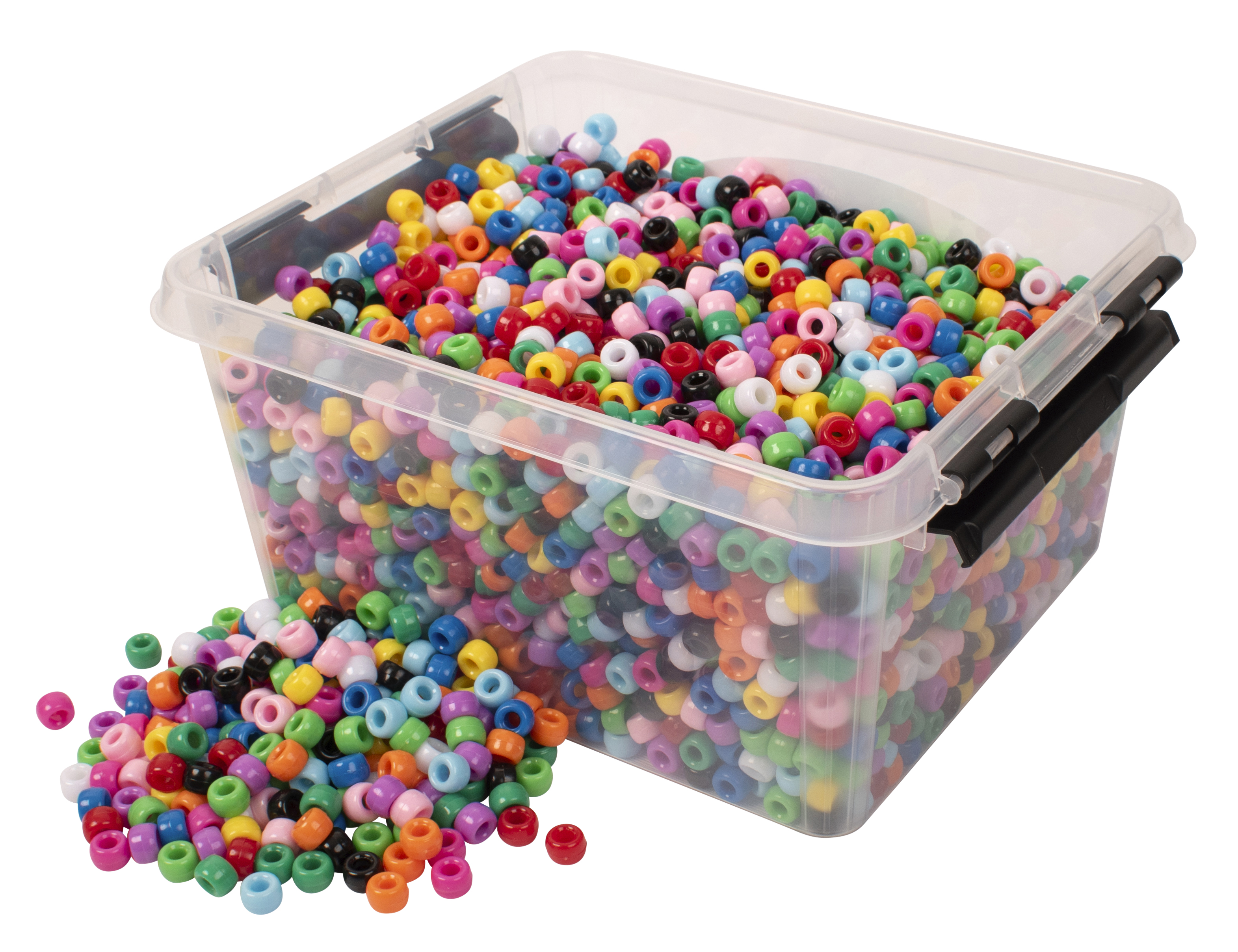 PLAYBOX Ponyperlen, 4000 Stück, Farbe: Basisfarben