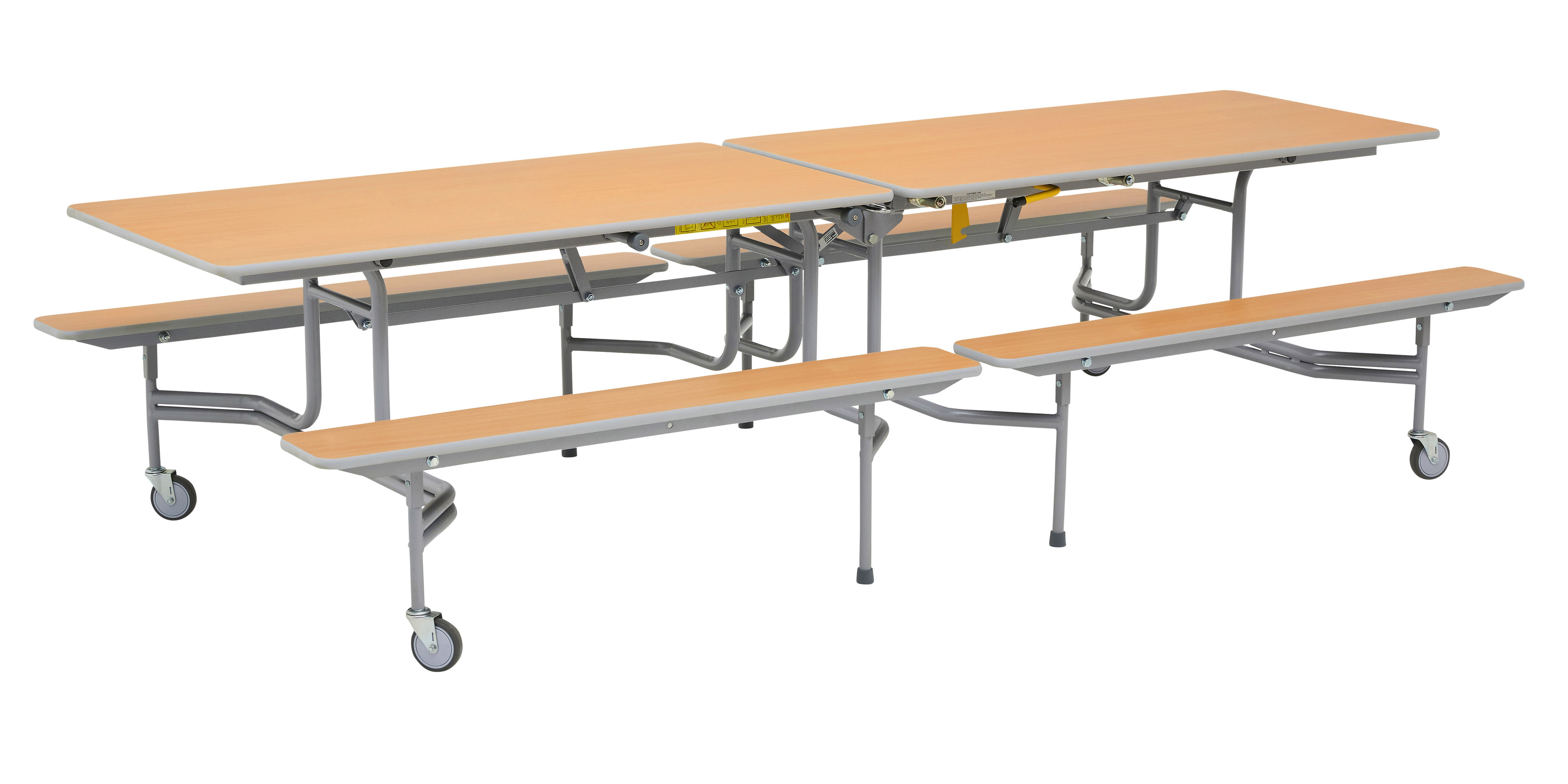 SICO® Tisch-Bank-Kombination, klappbar, Sitzhöhe: 38 cm, Bankfarbe: Walnuss, Tischfarbe: Rot