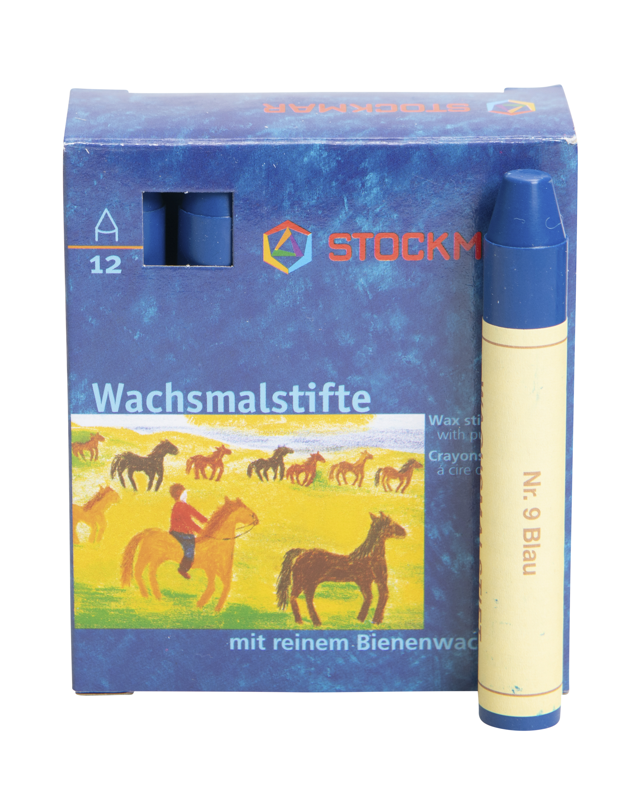 STOCKMAR Wachsmalstifte, 12 Stück, Farbe: blau