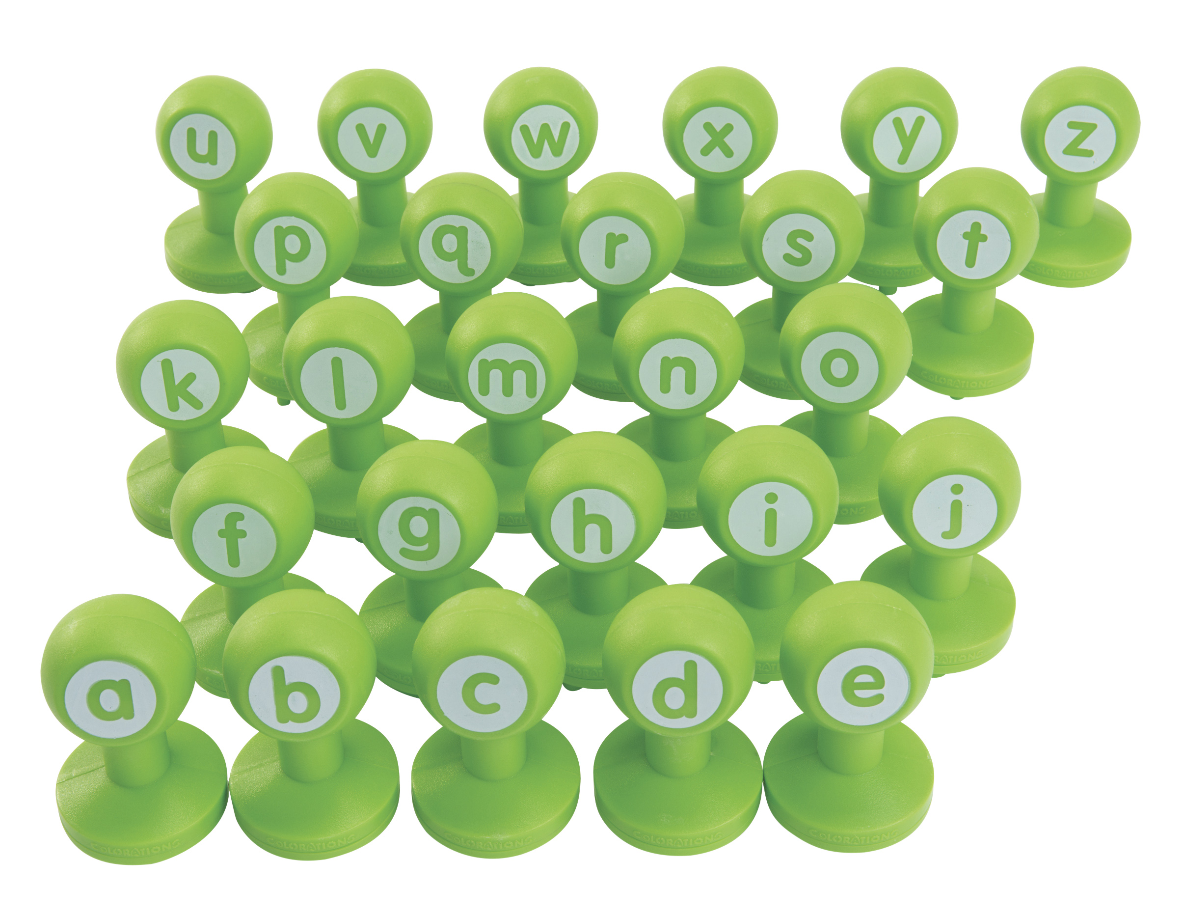 COLORATIONS Buchstaben-Knet-Stempel, 26 Stück, Ausführung: Kleinbuchstaben