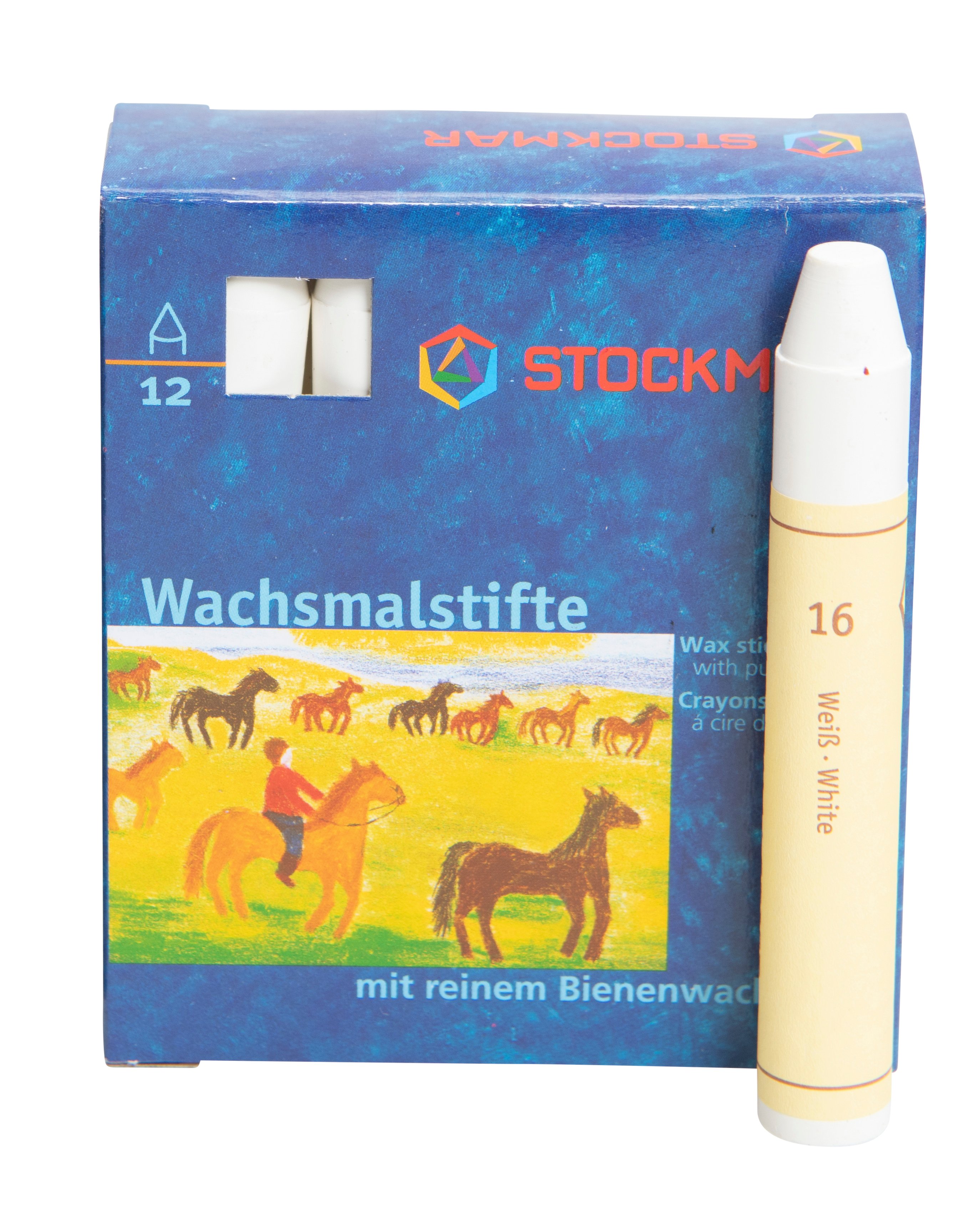 STOCKMAR Wachsmalstifte, 12 Stück, Farbe: weiß