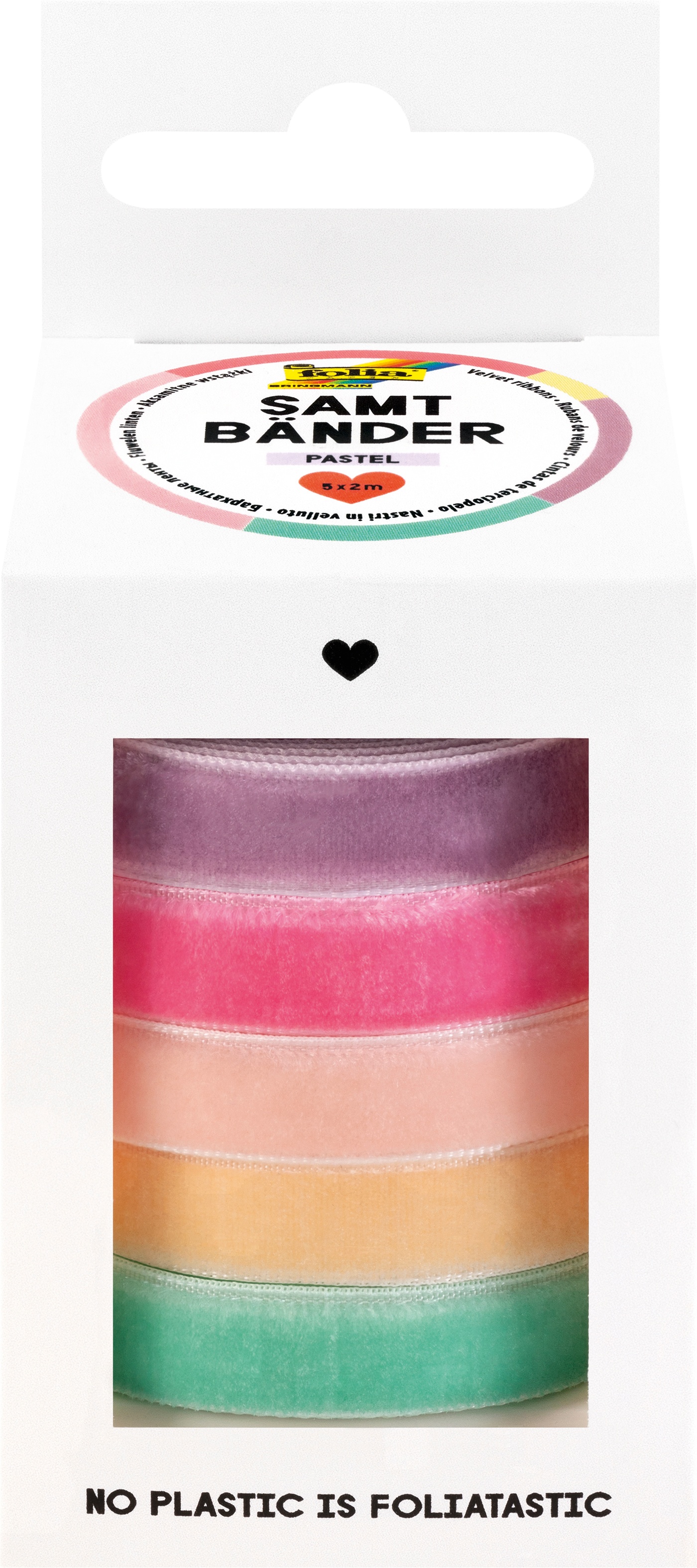 folia Samtbänder, 2 m, Farbe: pastell