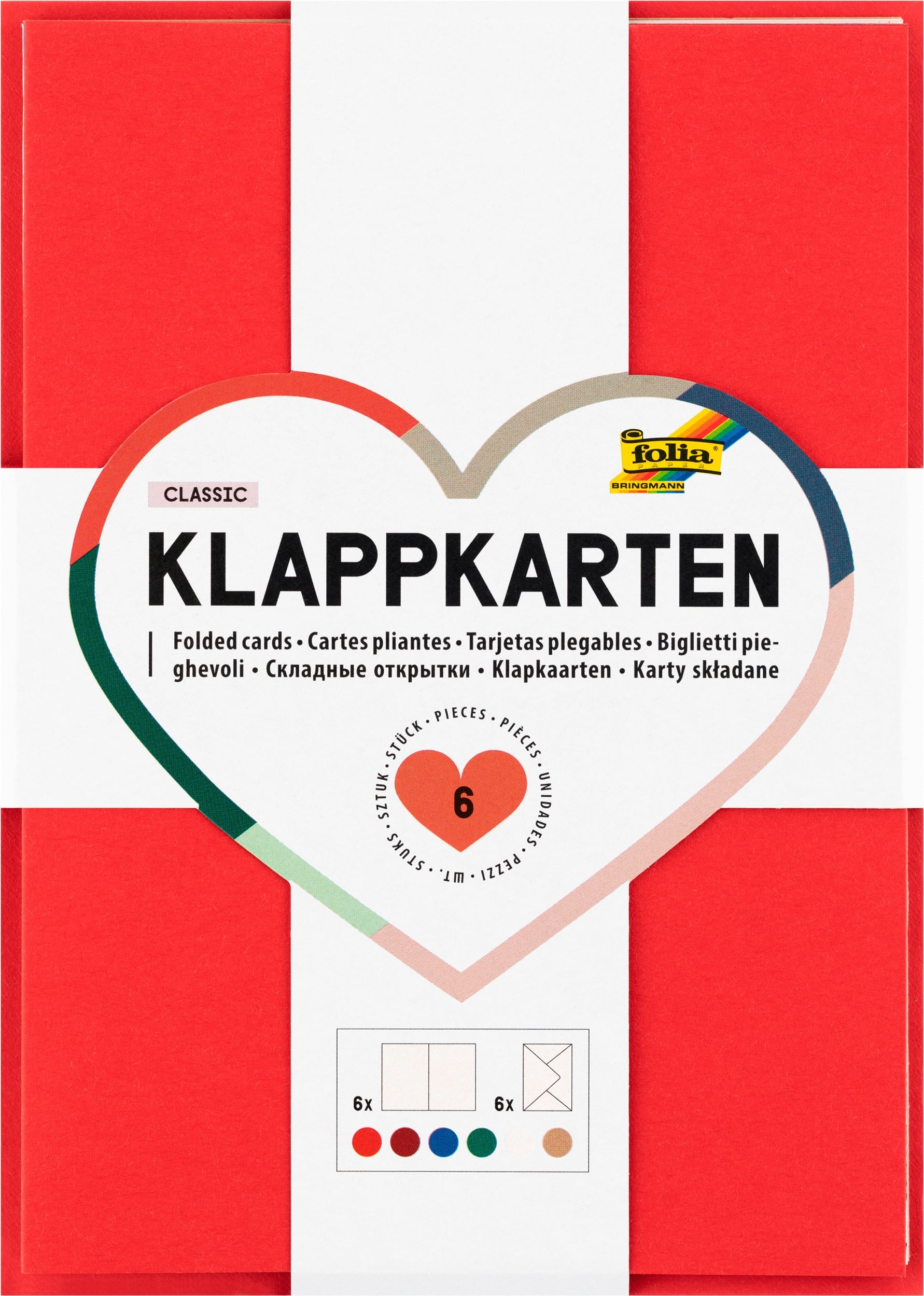 Folia Klappkarten, DIN A6, 220 g/m², Blankokarten & Postkarten, Farbe: classic