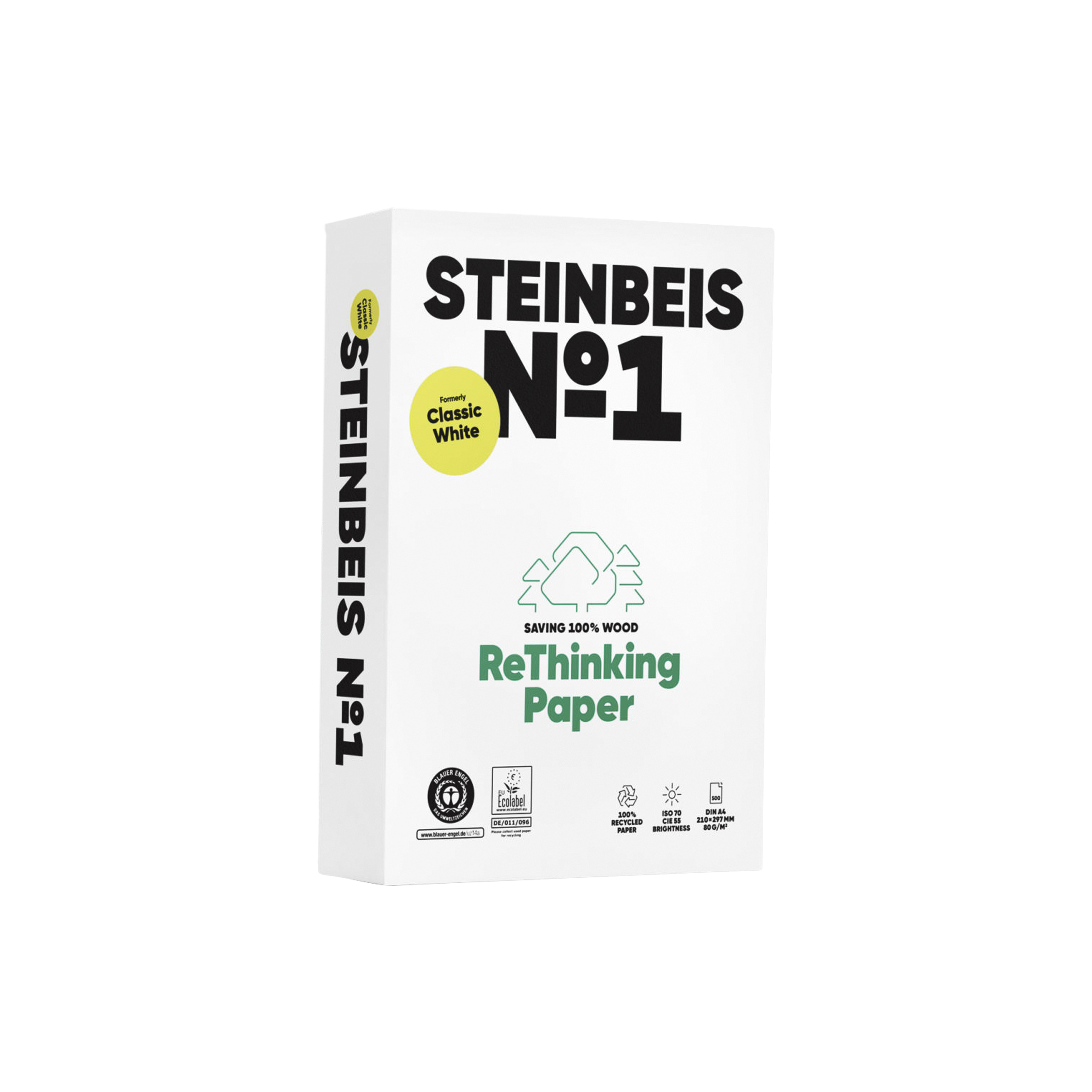 STEINBEIS No.1 Recyclingpapier, DIN A4, 80 g/m², 500 Blatt