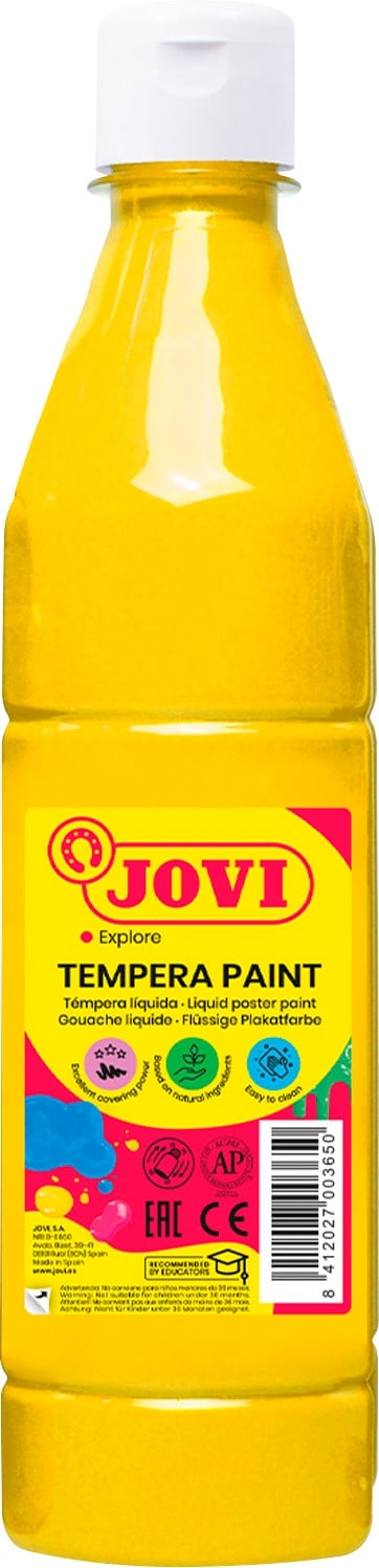 JOVI Tempera-Farben, Einzelfarben, Farbe: gelb, Größe: 500 ml