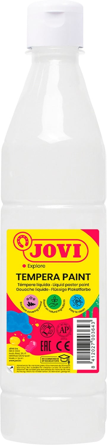 JOVI Tempera-Farben, Einzelfarben, Farbe: weiß, Größe: 1000 ml