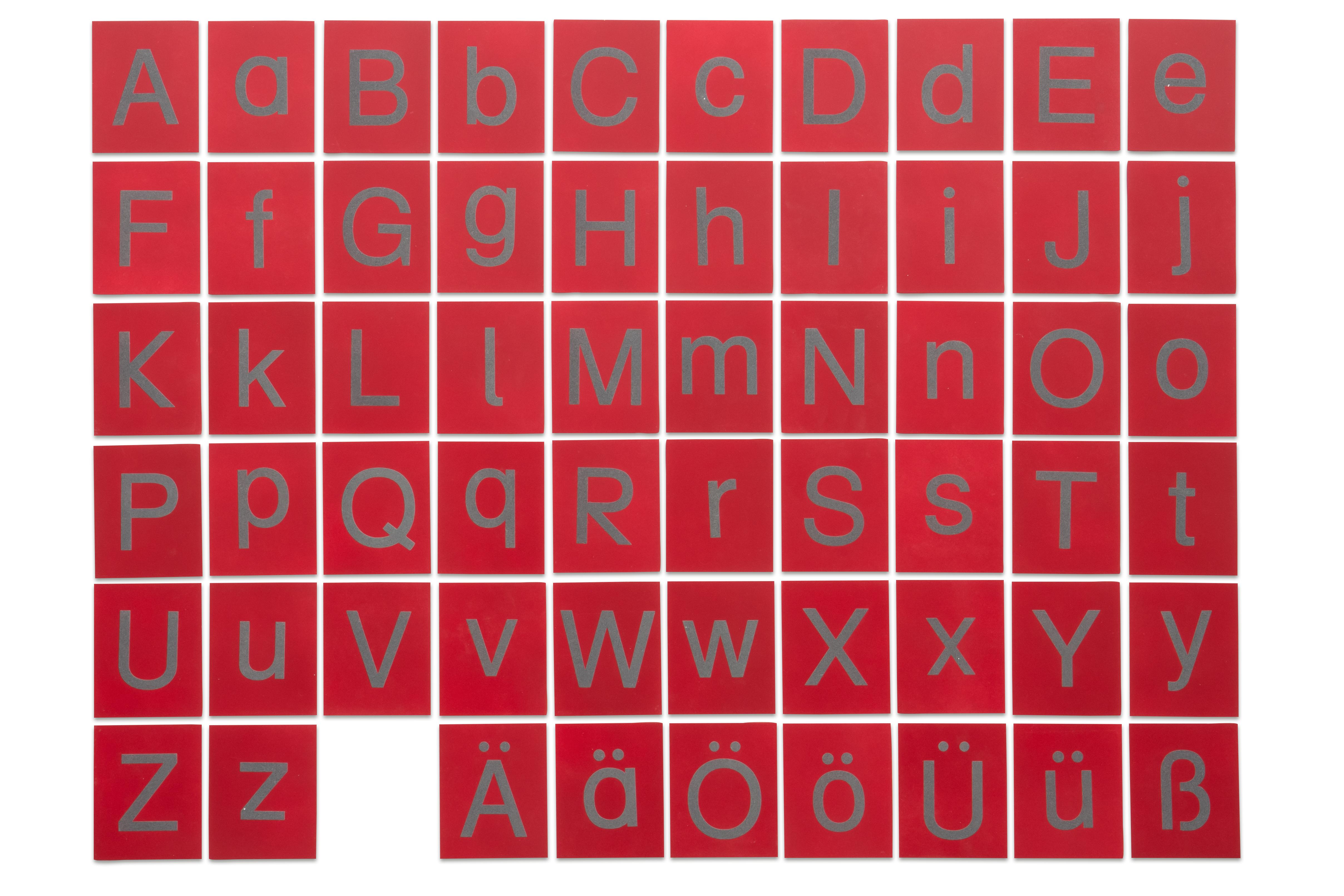 Betzold Fühl- und Tastplatten „Groß- und Kleinbuchstaben“, Box zur Aufbewahrung: Nein, Ausführung: Groß- und Kleinbuchstaben