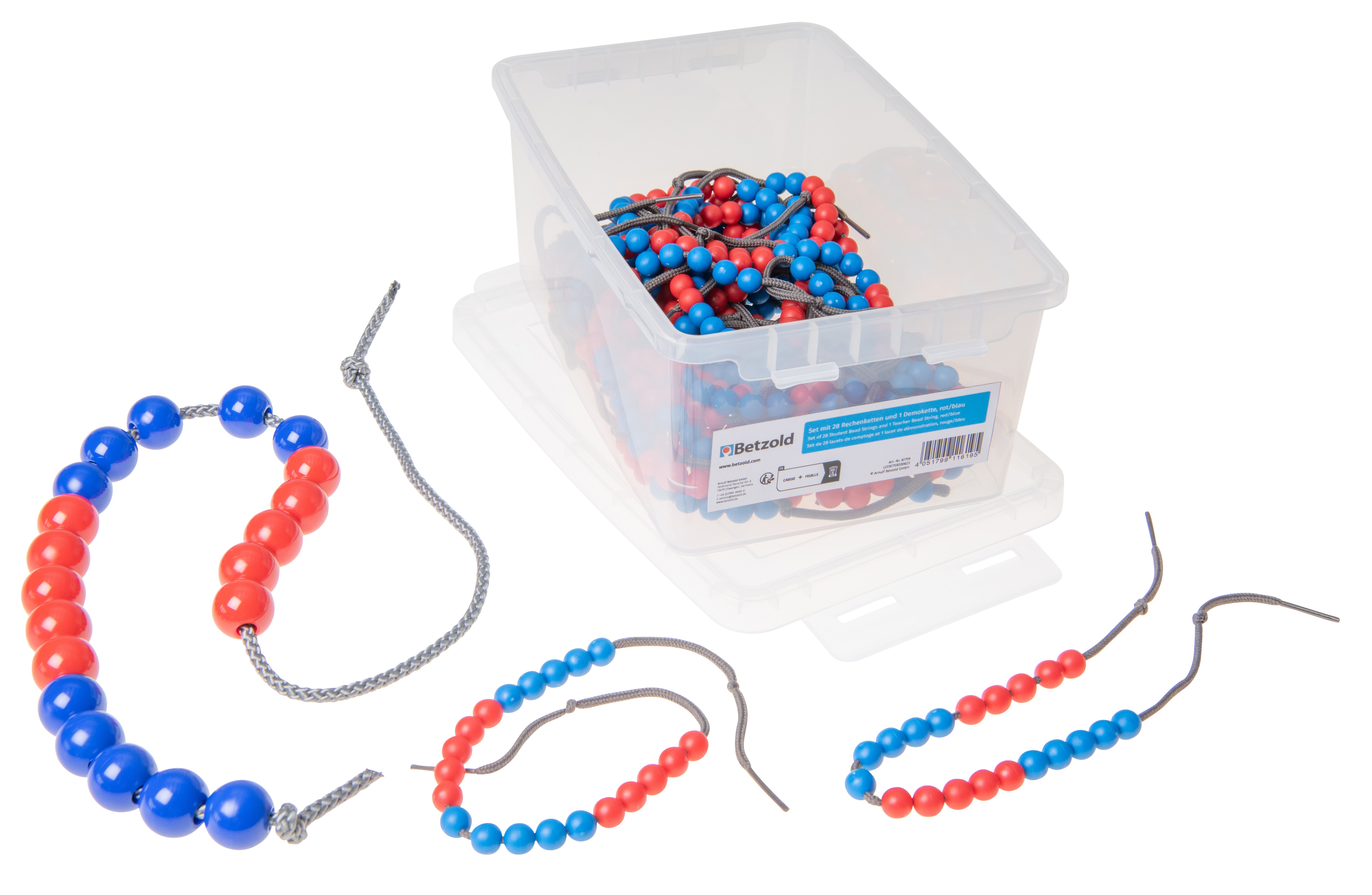 Betzold 28 Rechenketten, 1 Demokette, Farbe: rot/blau