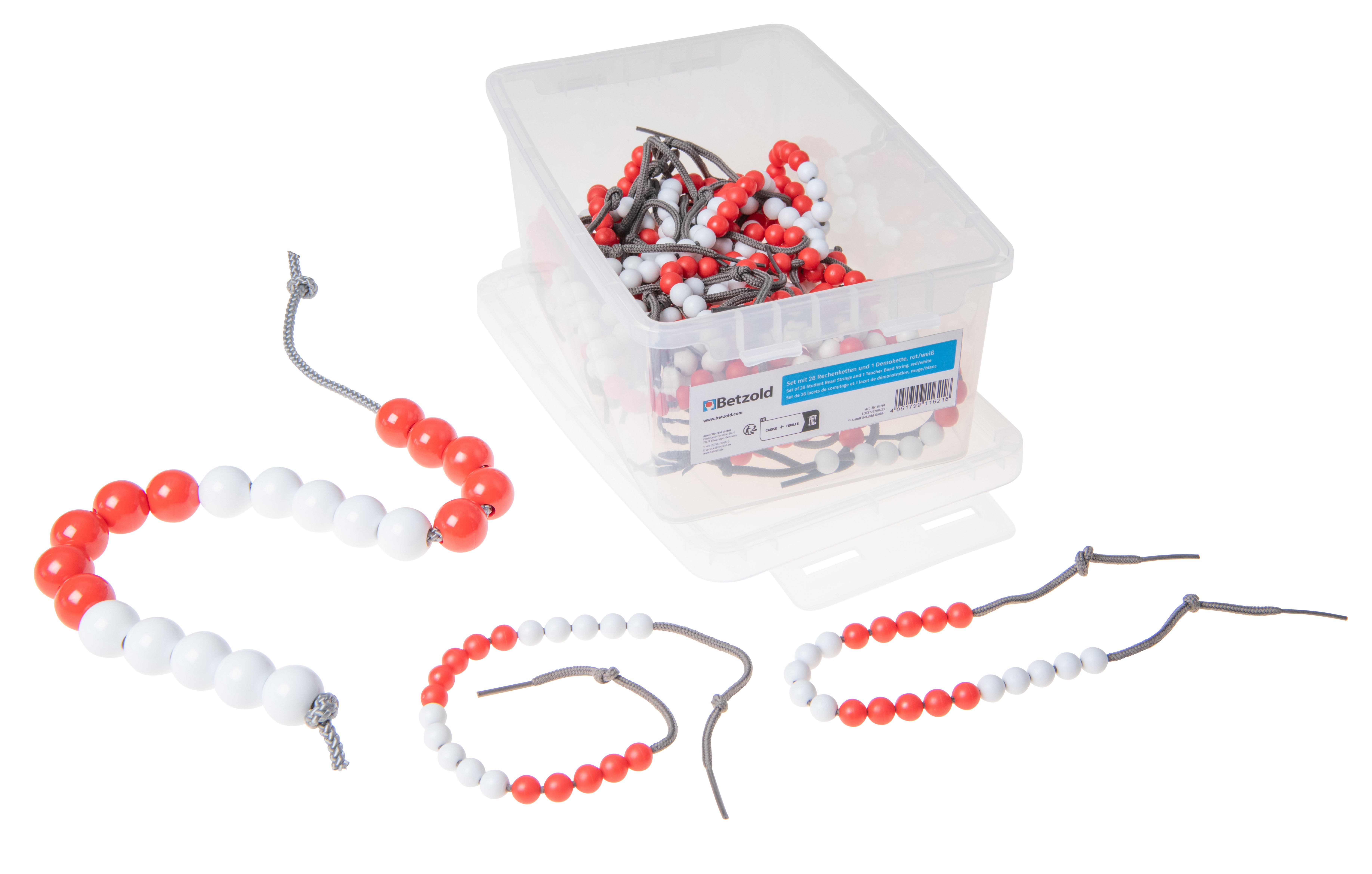 Betzold 28 Rechenketten, 1 Demokette, Farbe: rot/weiß