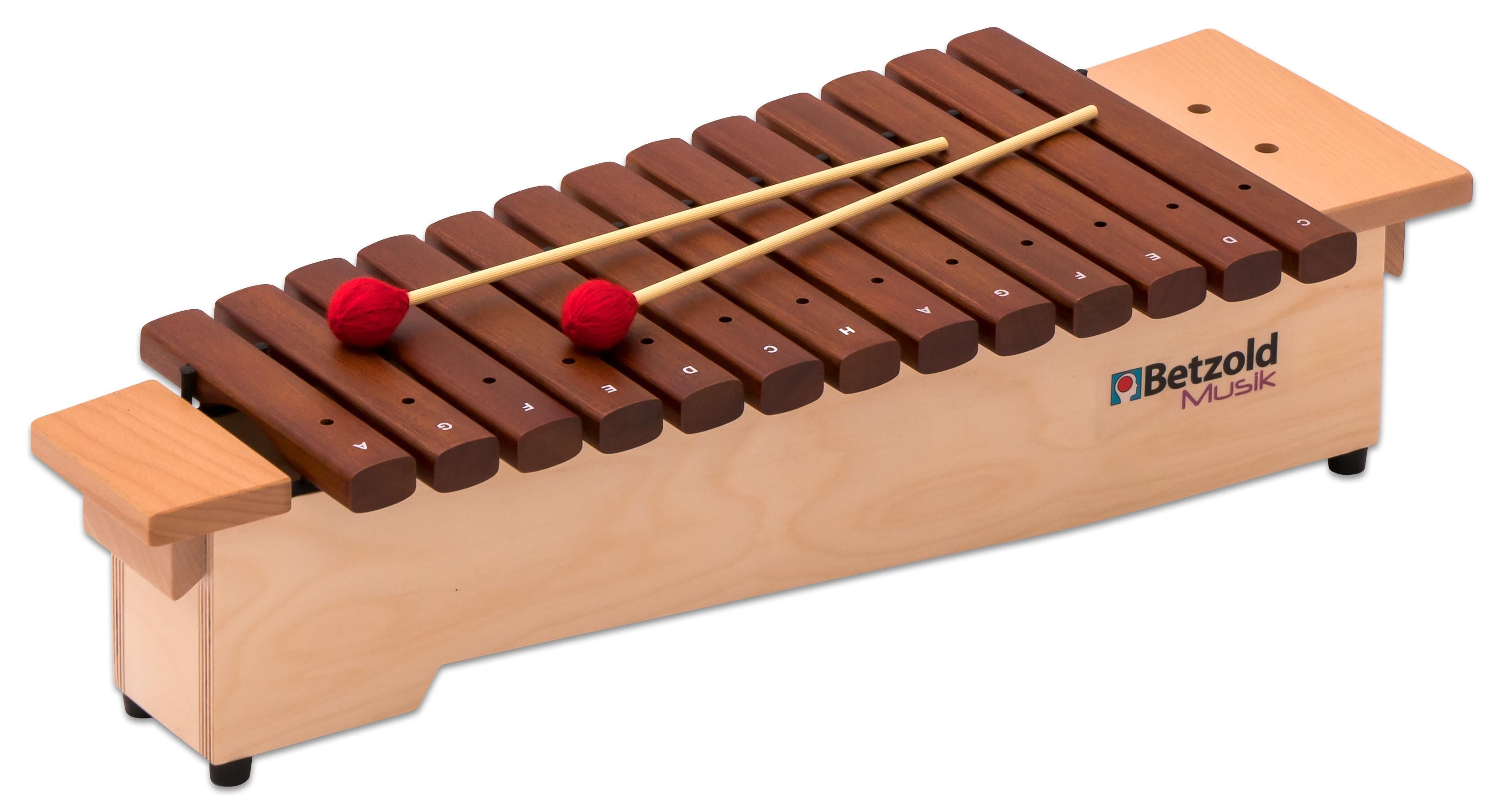 Betzold Sopran-Xylophon, Tonumfang: diatonisch