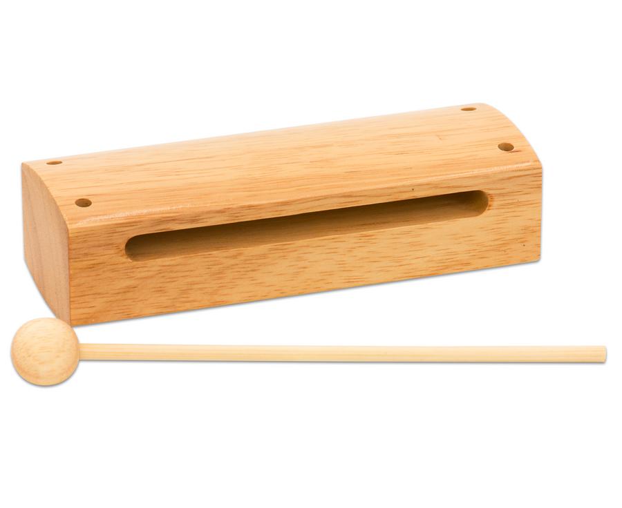Betzold Holzblocktrommel aus hellem Holz